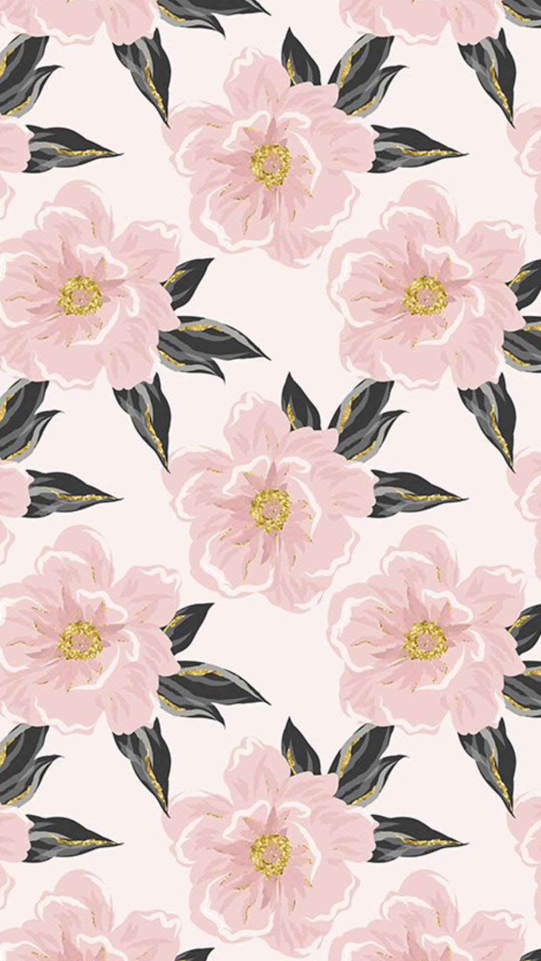 Pink Flowers Aesthetic Pattern Art