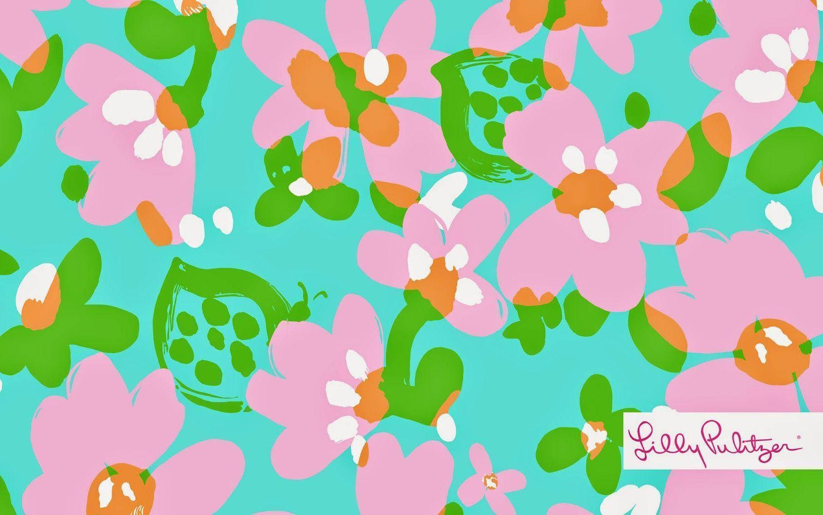 Pink Flowers Lilly Pulitzer Desktop Background