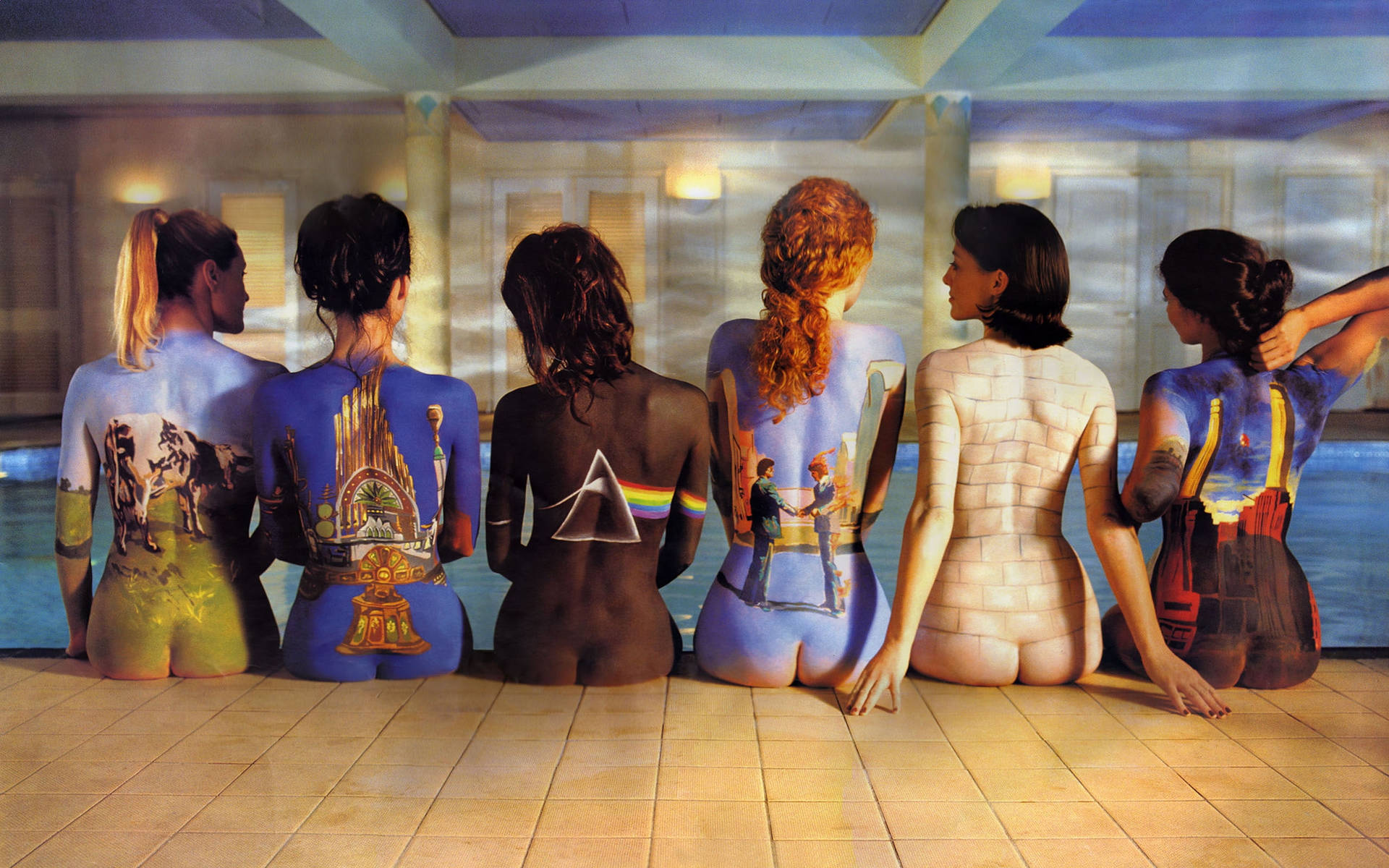 Pink Floyd 4k Album Art Body Paint Women Background