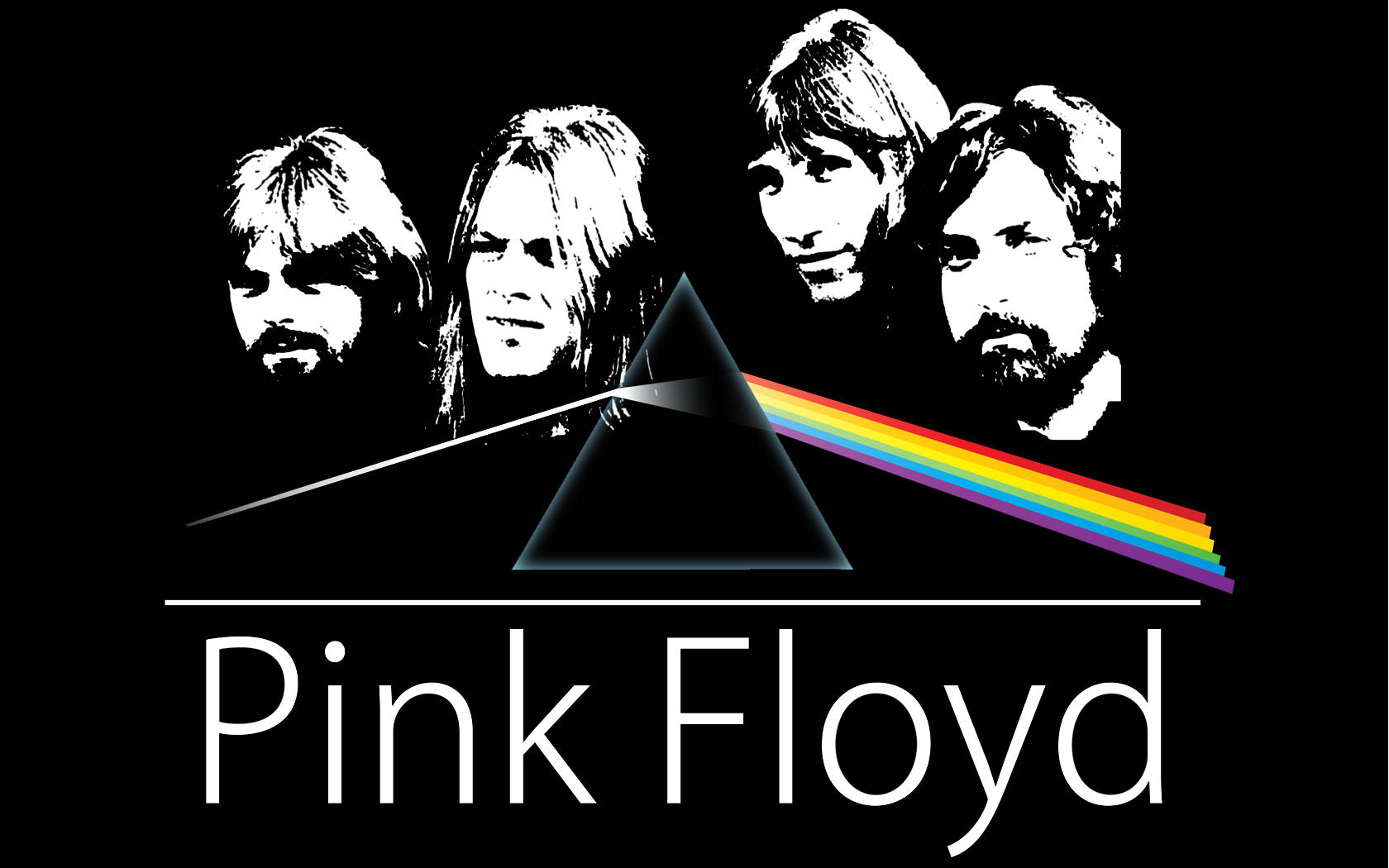 Pink Floyd 4k Black Aesthetic Around Prism Background