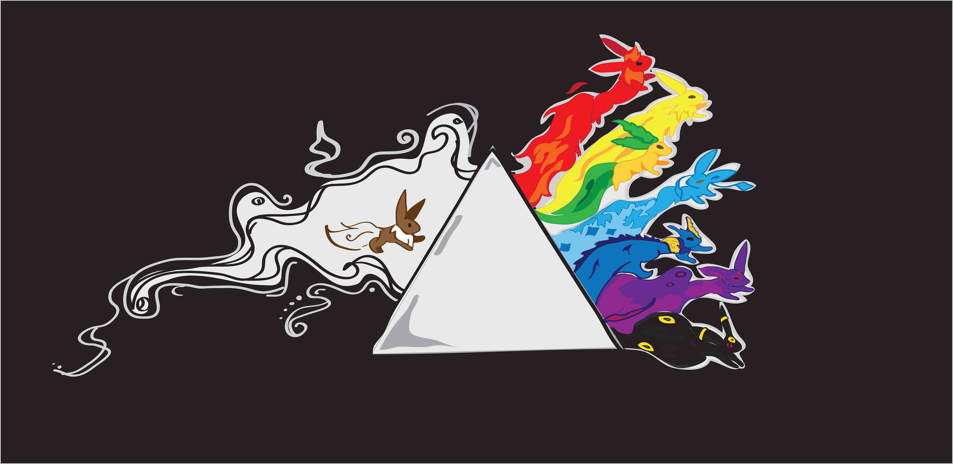 Pink Floyd 4k The Dark Side Of The Moon Pokemon Eeveelutions