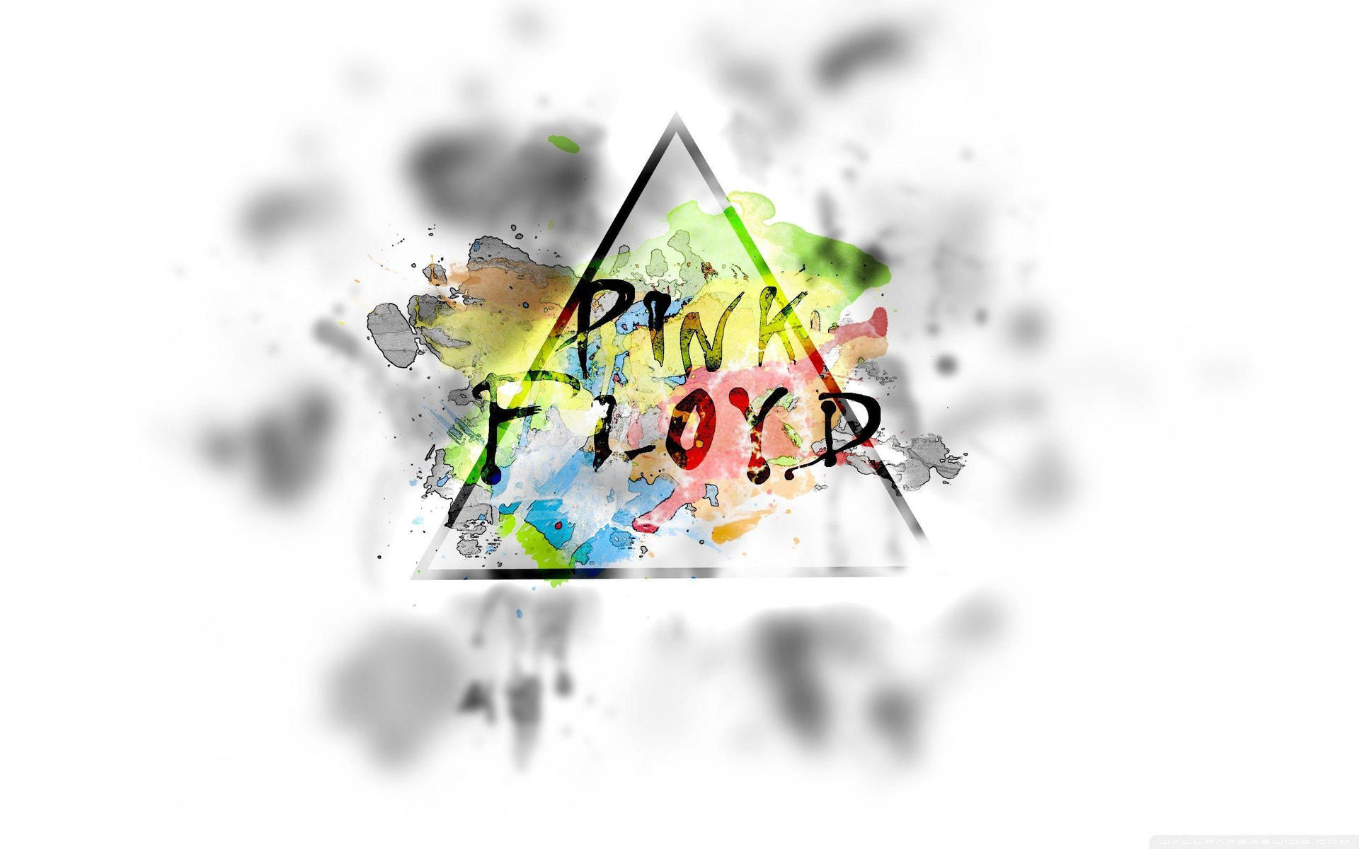 Pink Floyd 4k Triangle On White Rainbow Aesthetic Background