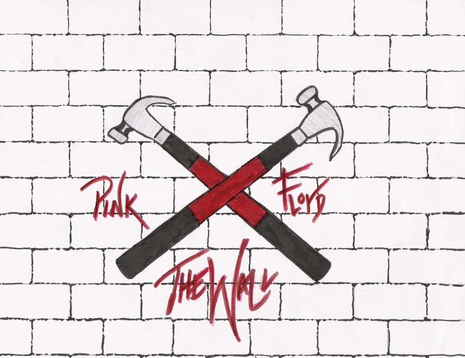 Pink Floyd Album Cover Liner - The Wall Background