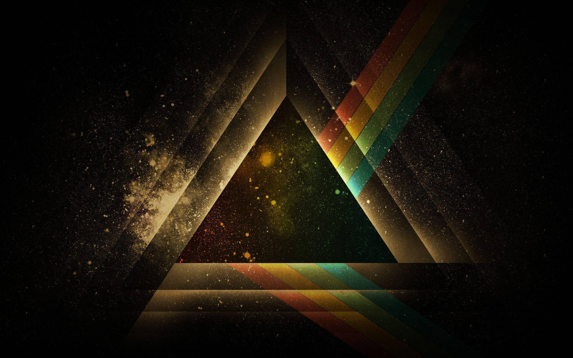 Pink Floyd Black Triangles Rainbow Aesthetic Background