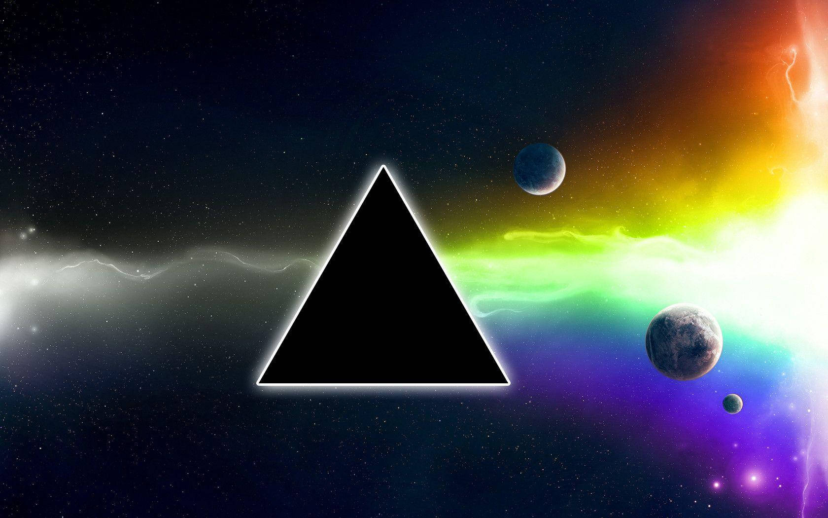 Pink Floyd Triangle In Space Background
