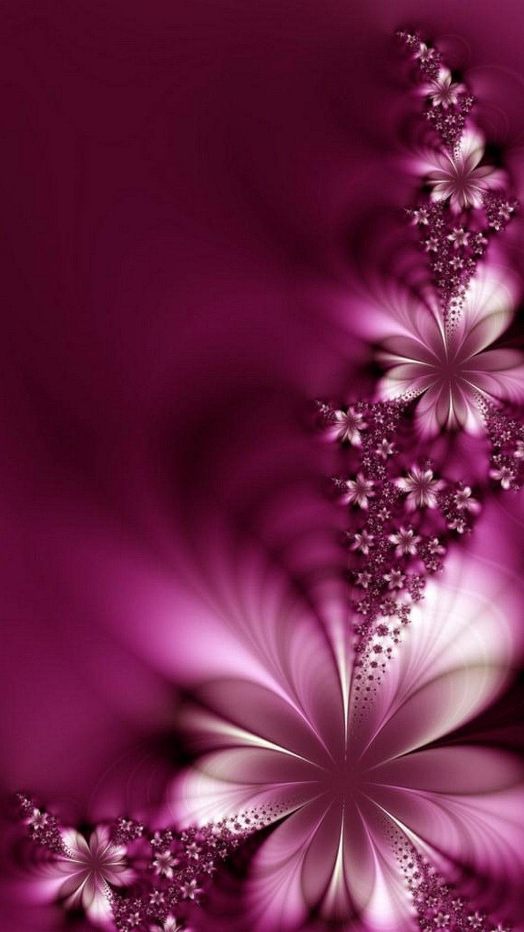 Pink Fractal Flowers Background