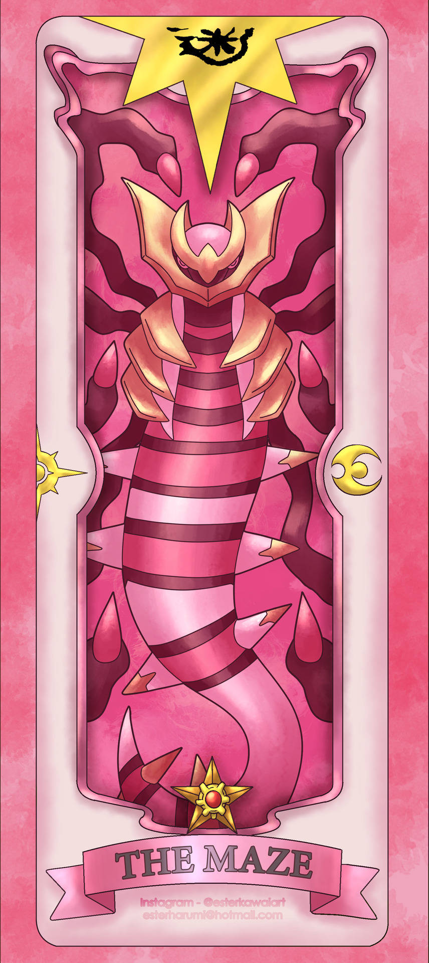 Pink Giratina Playing Cards Background