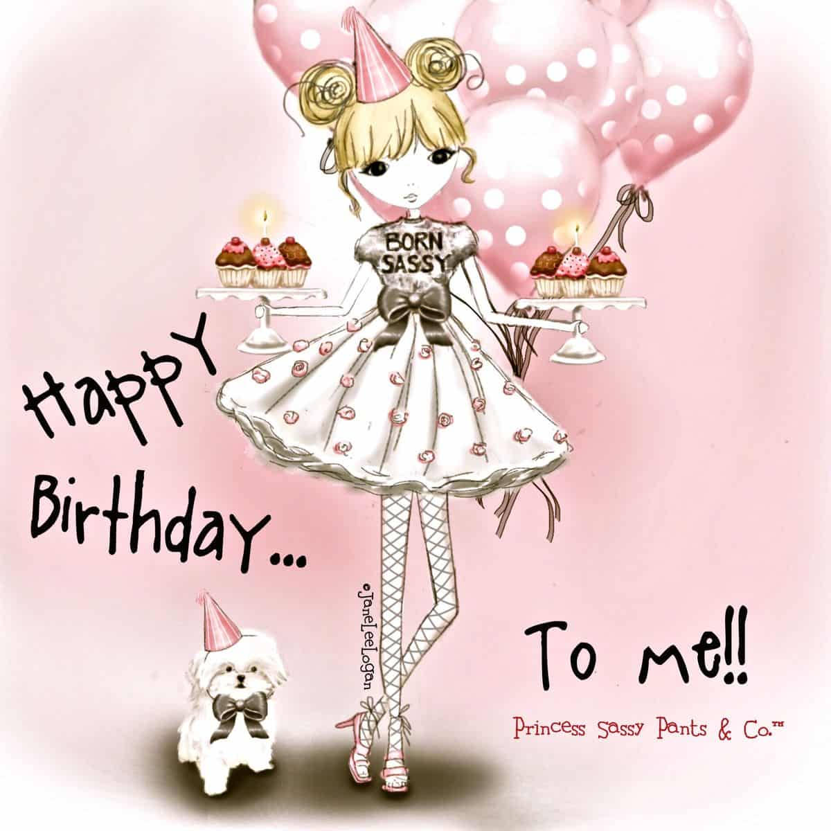 Pink Girl Happy Birthday To Me Background