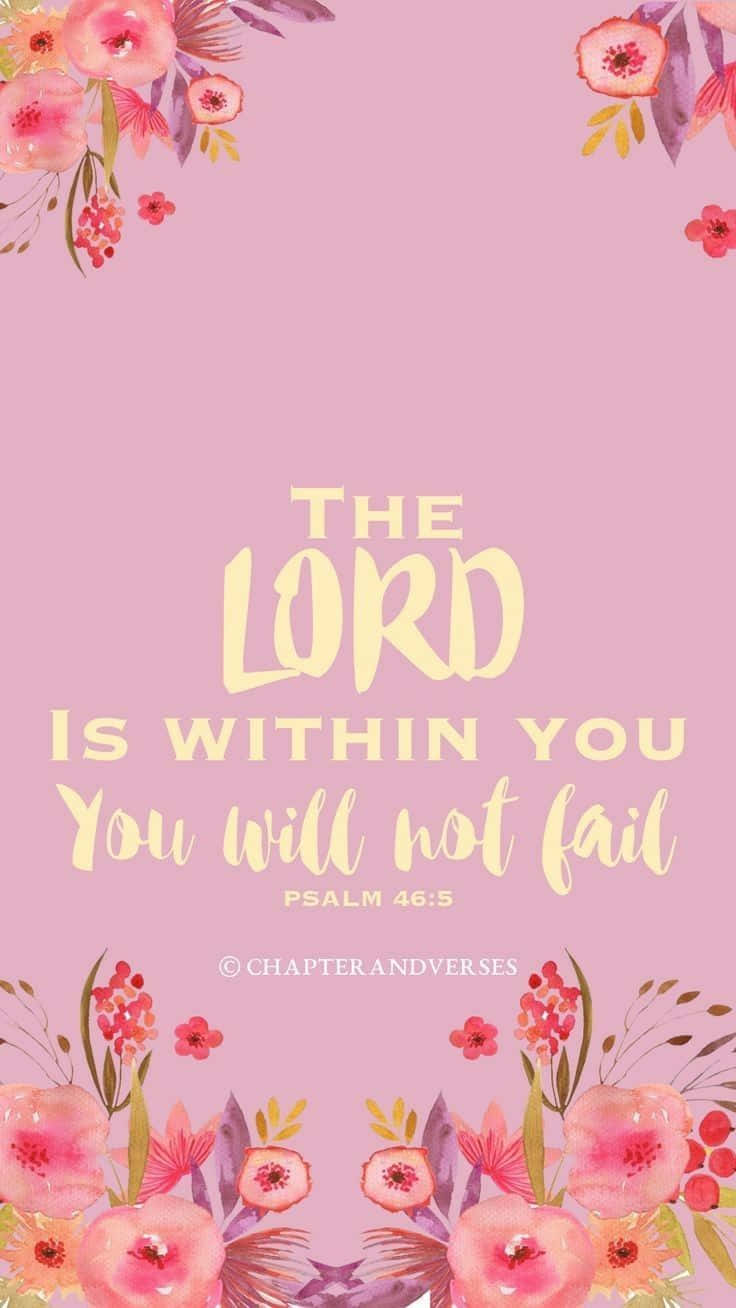 Pink Girly Bible Verse With Flowers Background