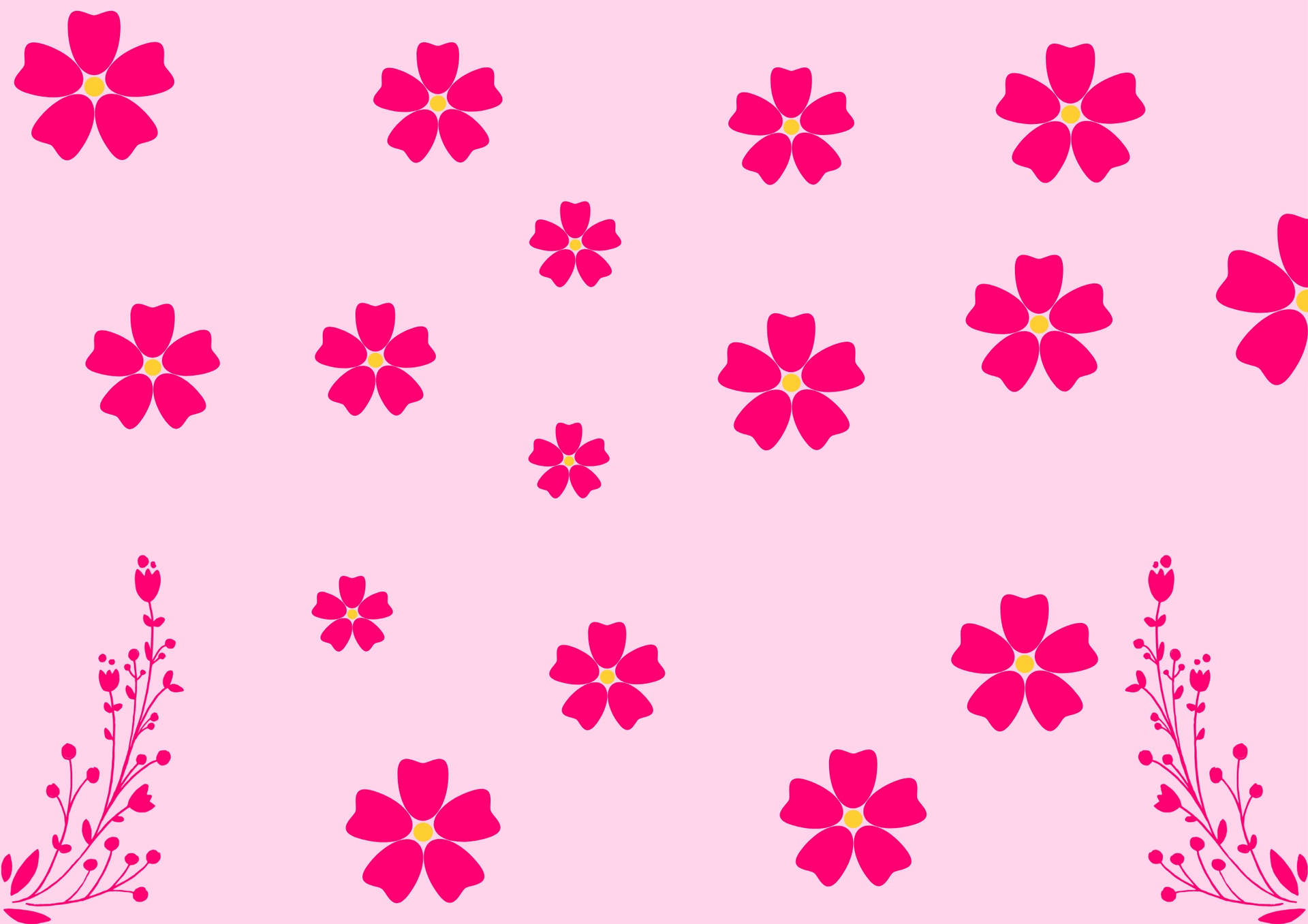 Pink Girly Floral Pattern