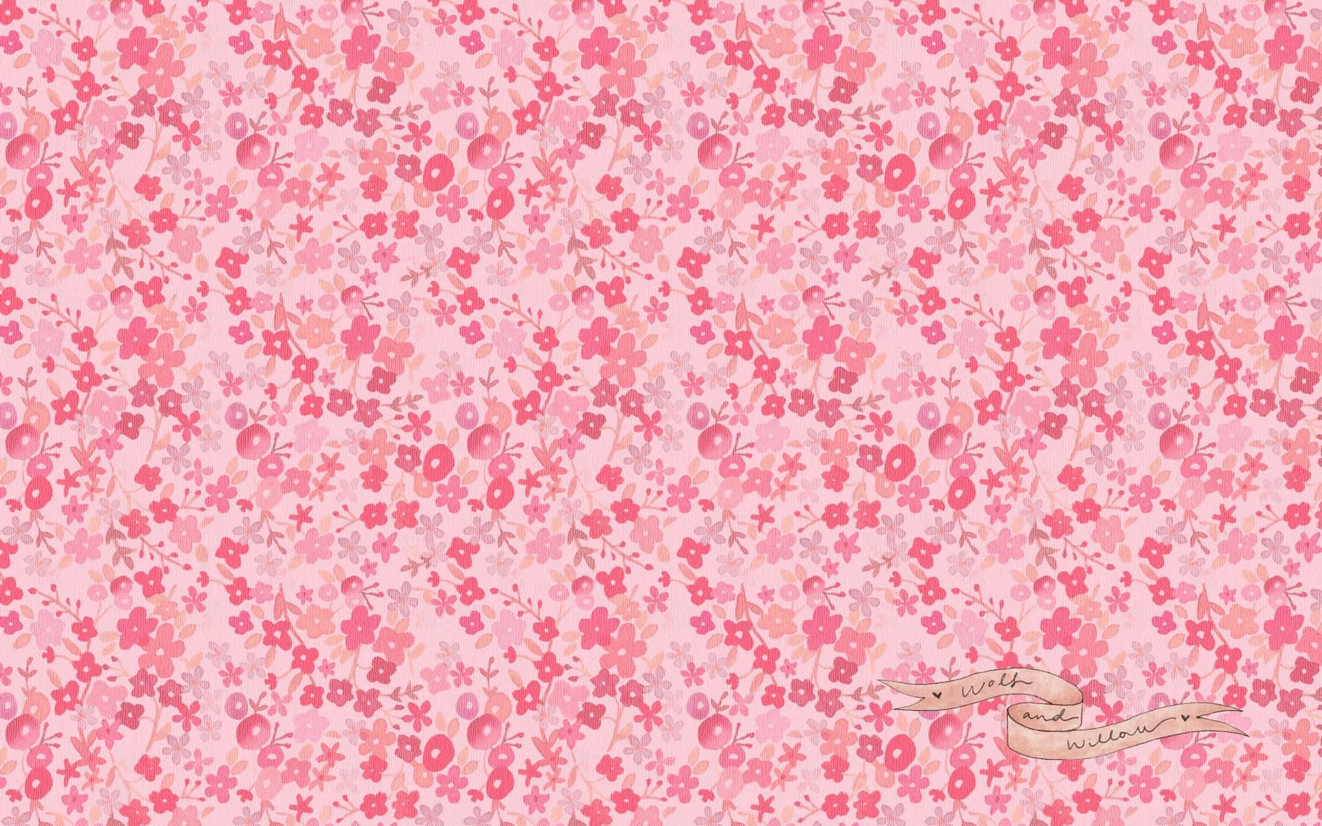 Pink Girly Flowers Background