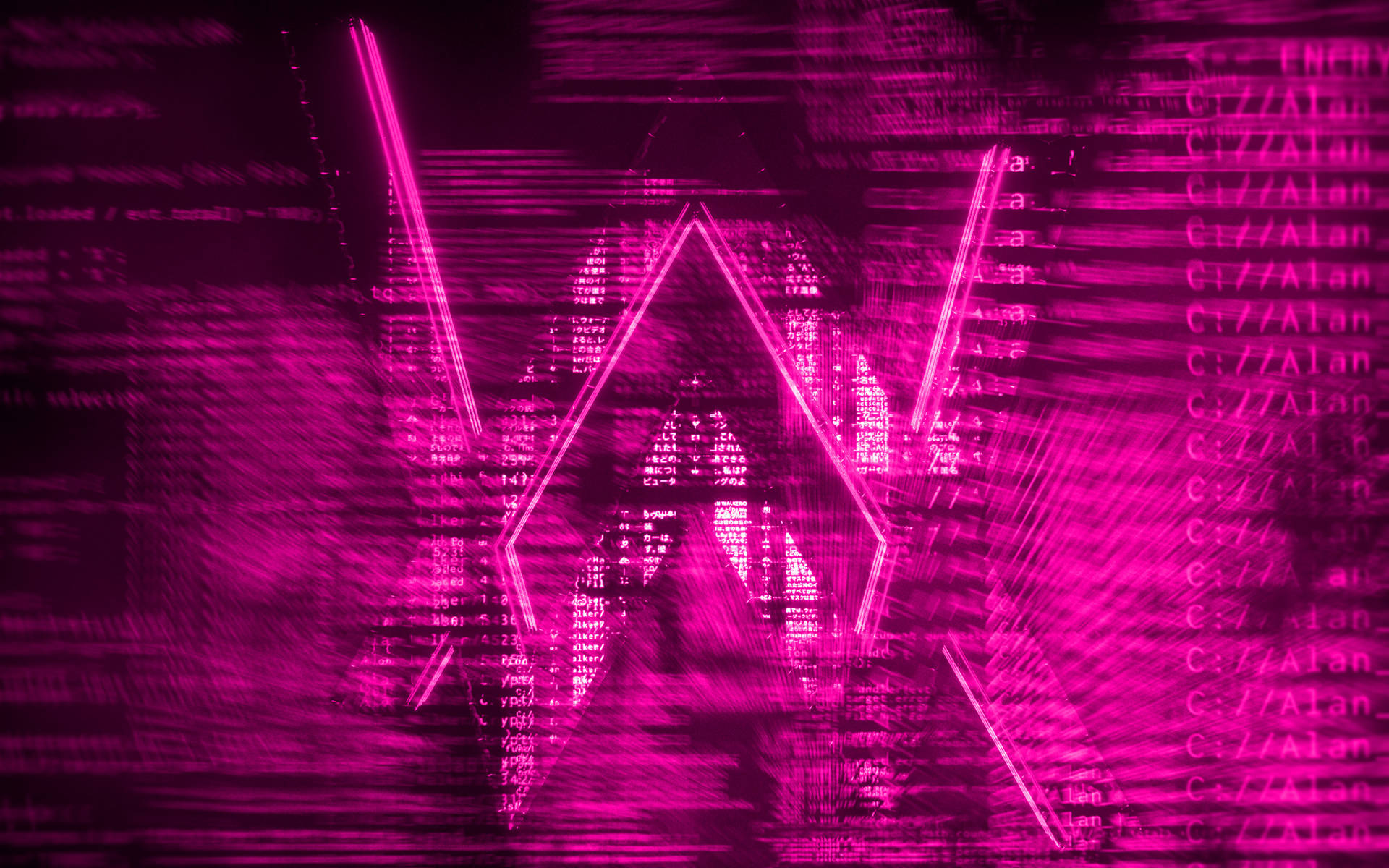 Pink Glitch Alan Walker Logo Background