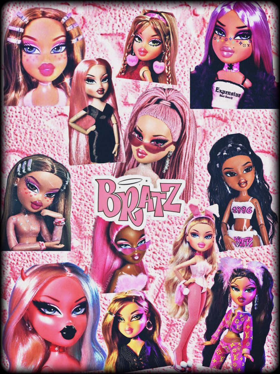 Pink Glitter Aesthetic Bratz Doll Background