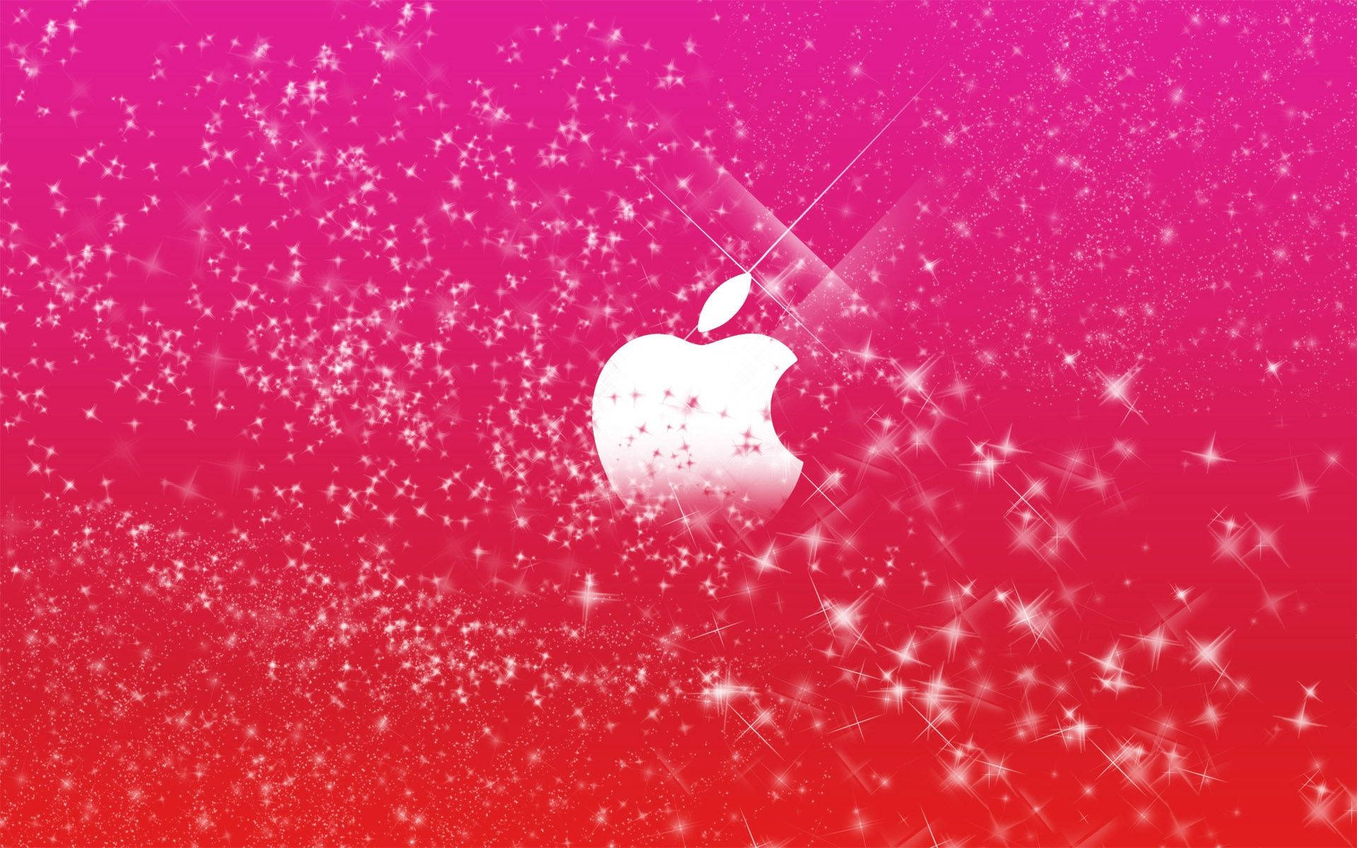 Pink Glitter With Apple Logo Background