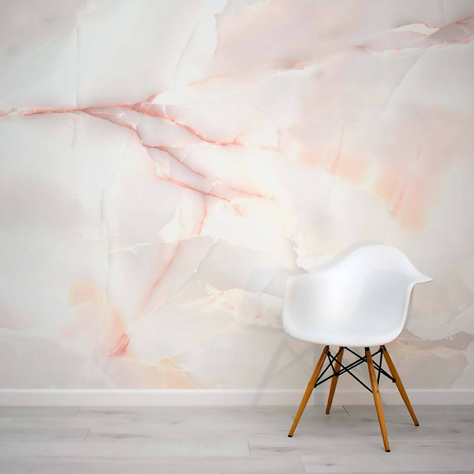 Pink Gold Marble Wall With Chair Background