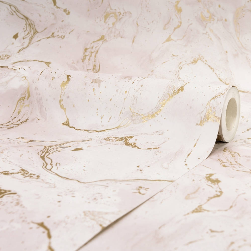 Pink Gold Marble Wallpaper Roll Background