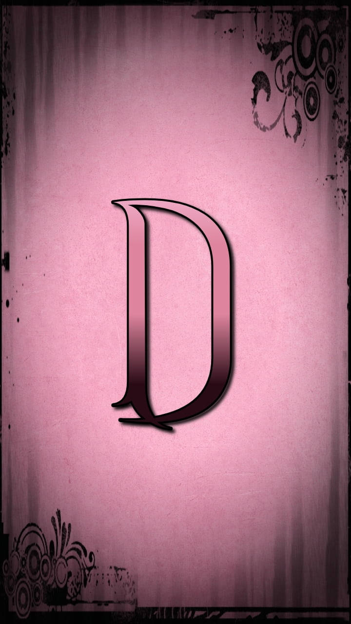 Pink Gothic Aesthetic Letter D