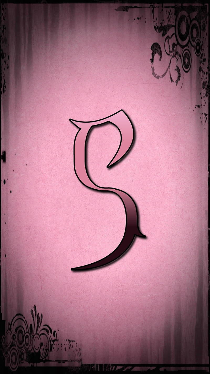 Pink Gothic S Alphabet Background