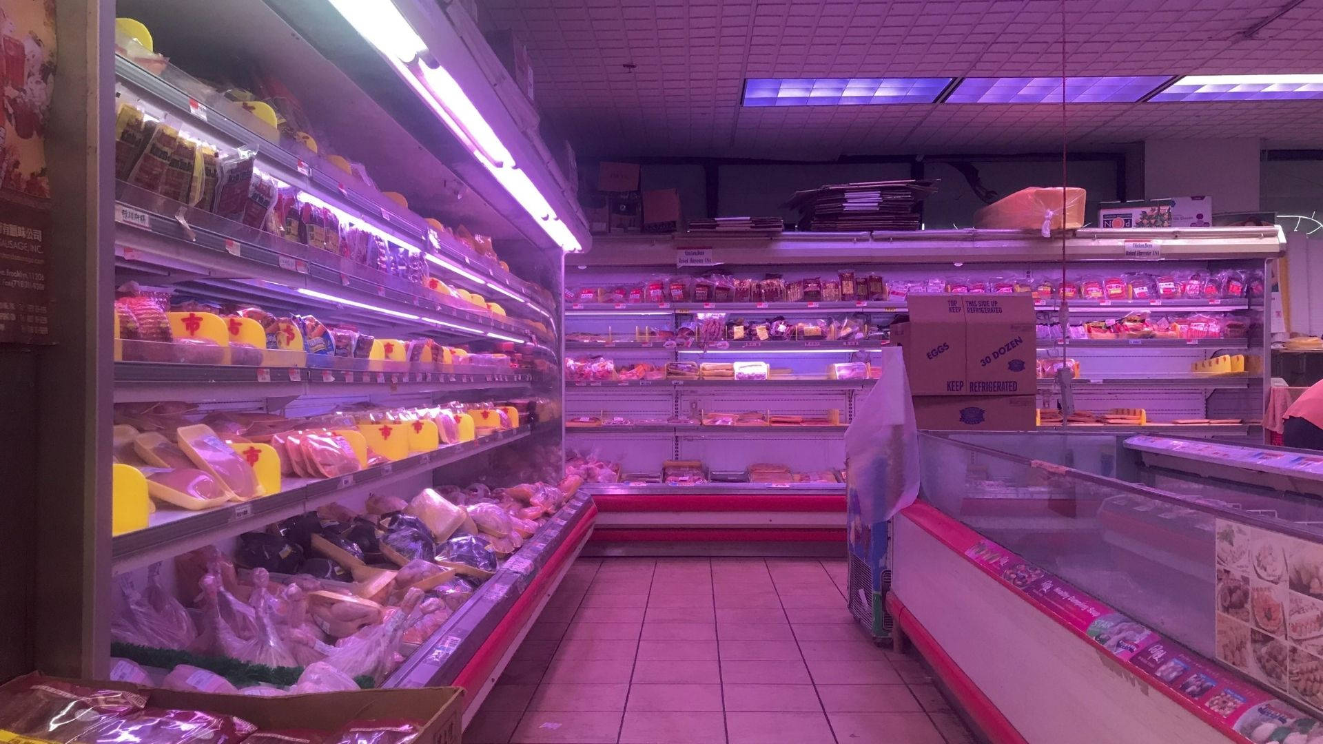Pink Grocery Store Background