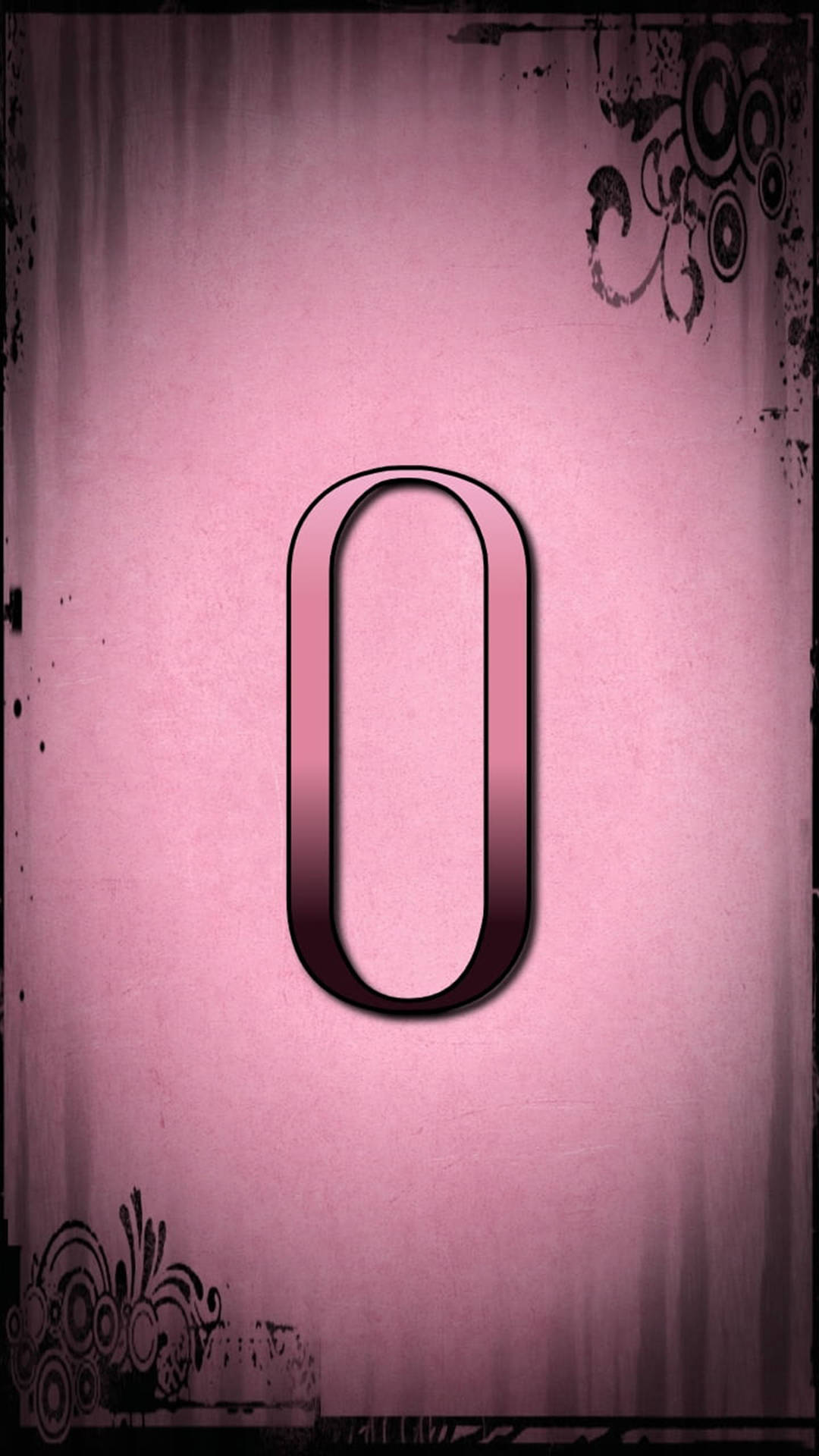 Pink Grungy Letter O Background