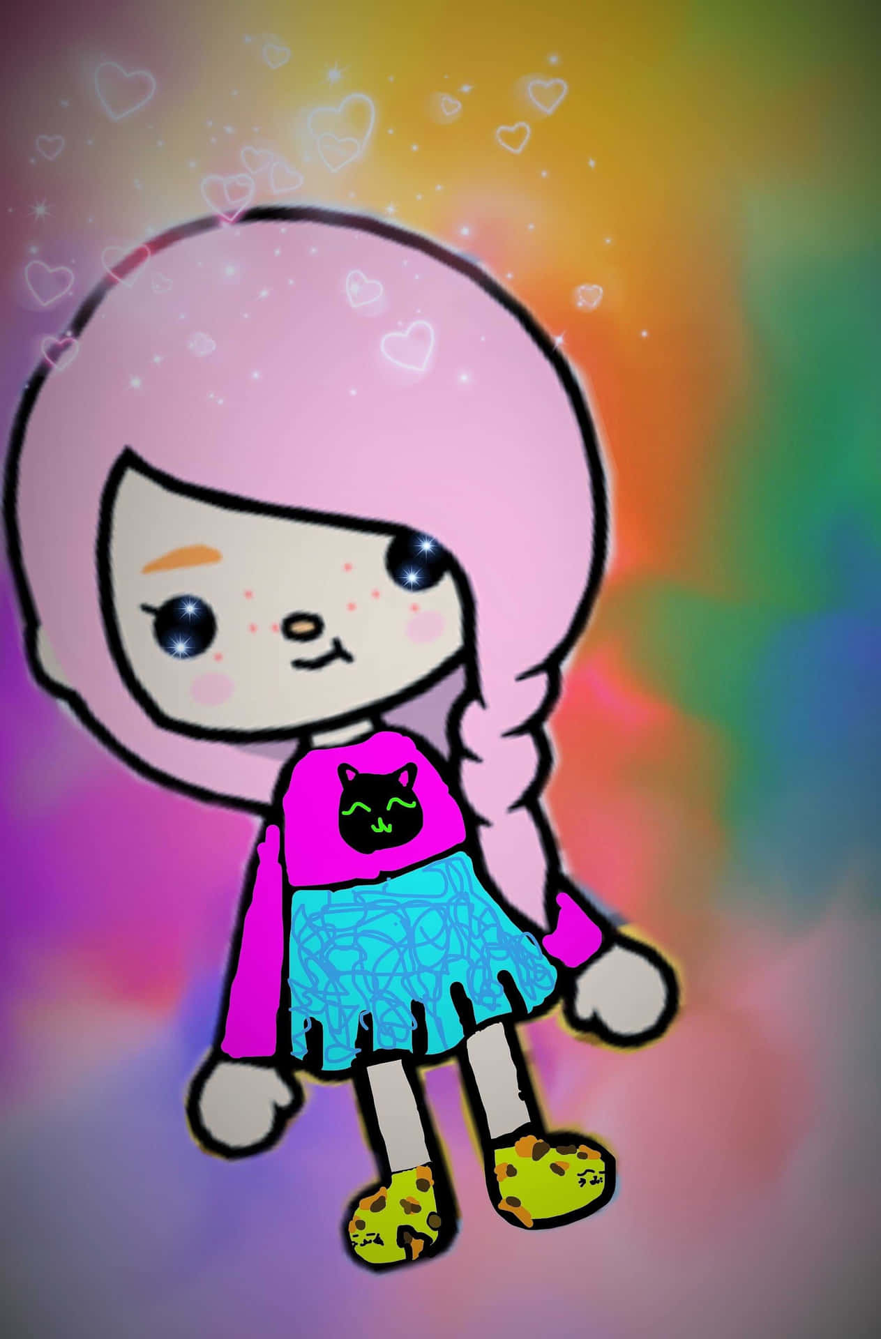 Pink Hair Aesthetic Toca Life Character Background