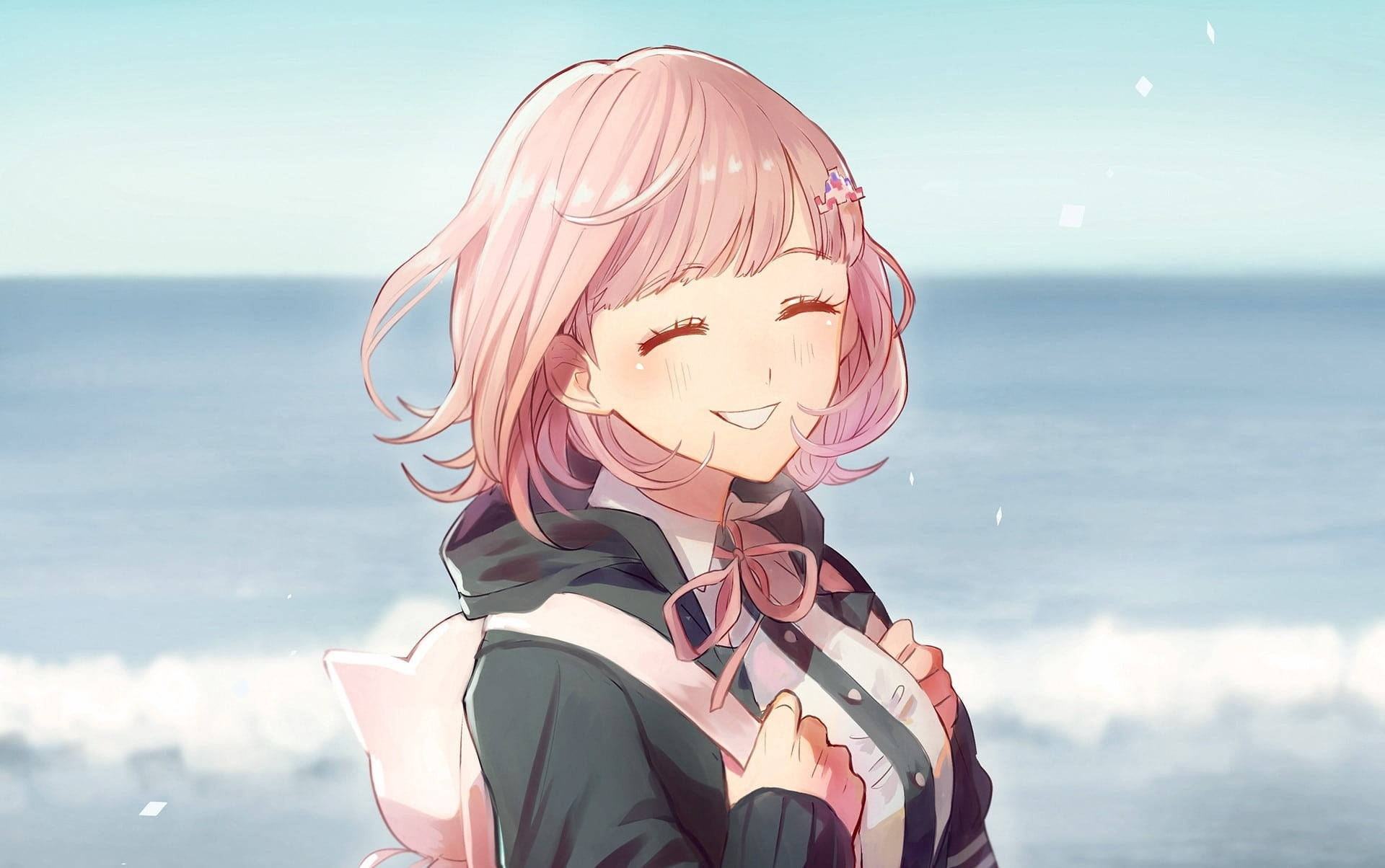 Pink Hair Chiaki Nanami Background