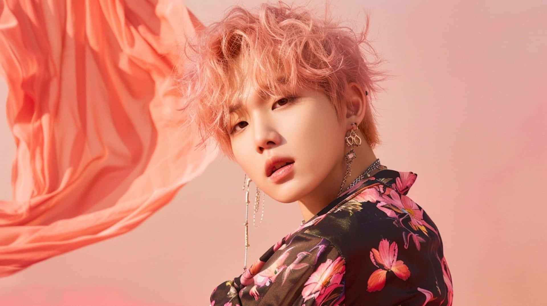 Pink Haired Music Artist Aesthetic Background