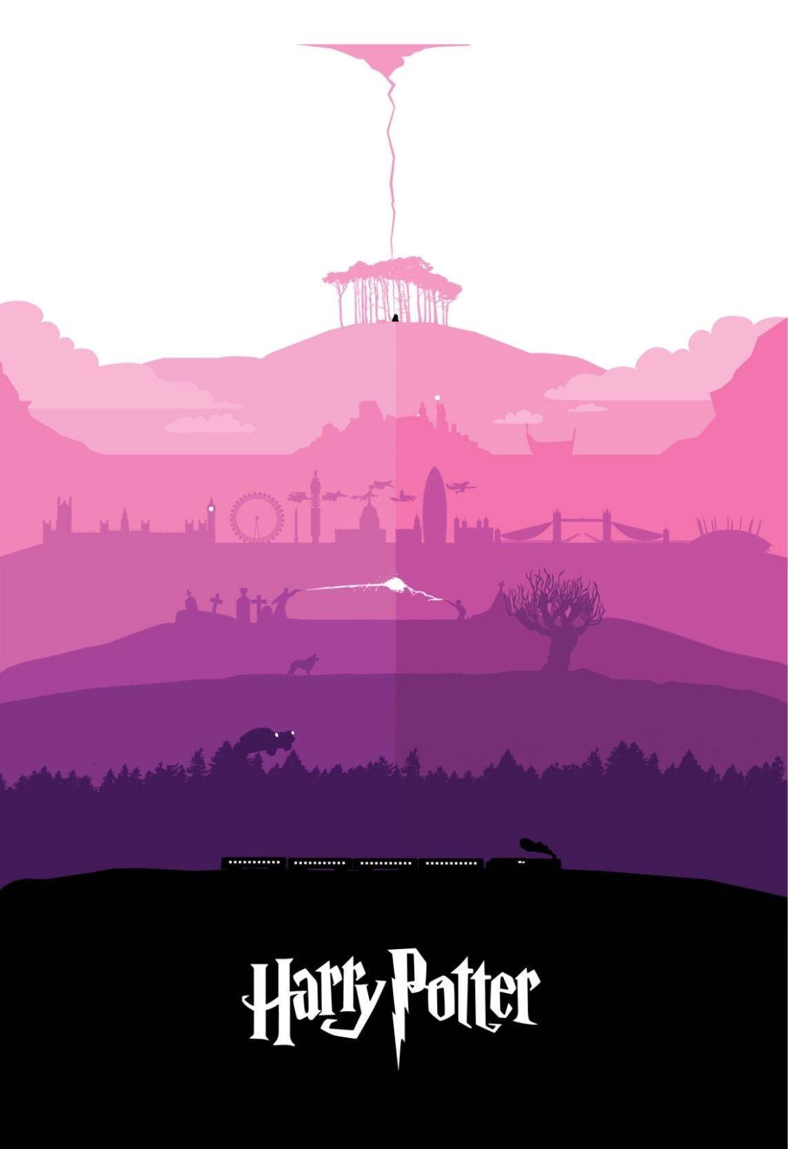 Pink Harry Potter Iphone Poster