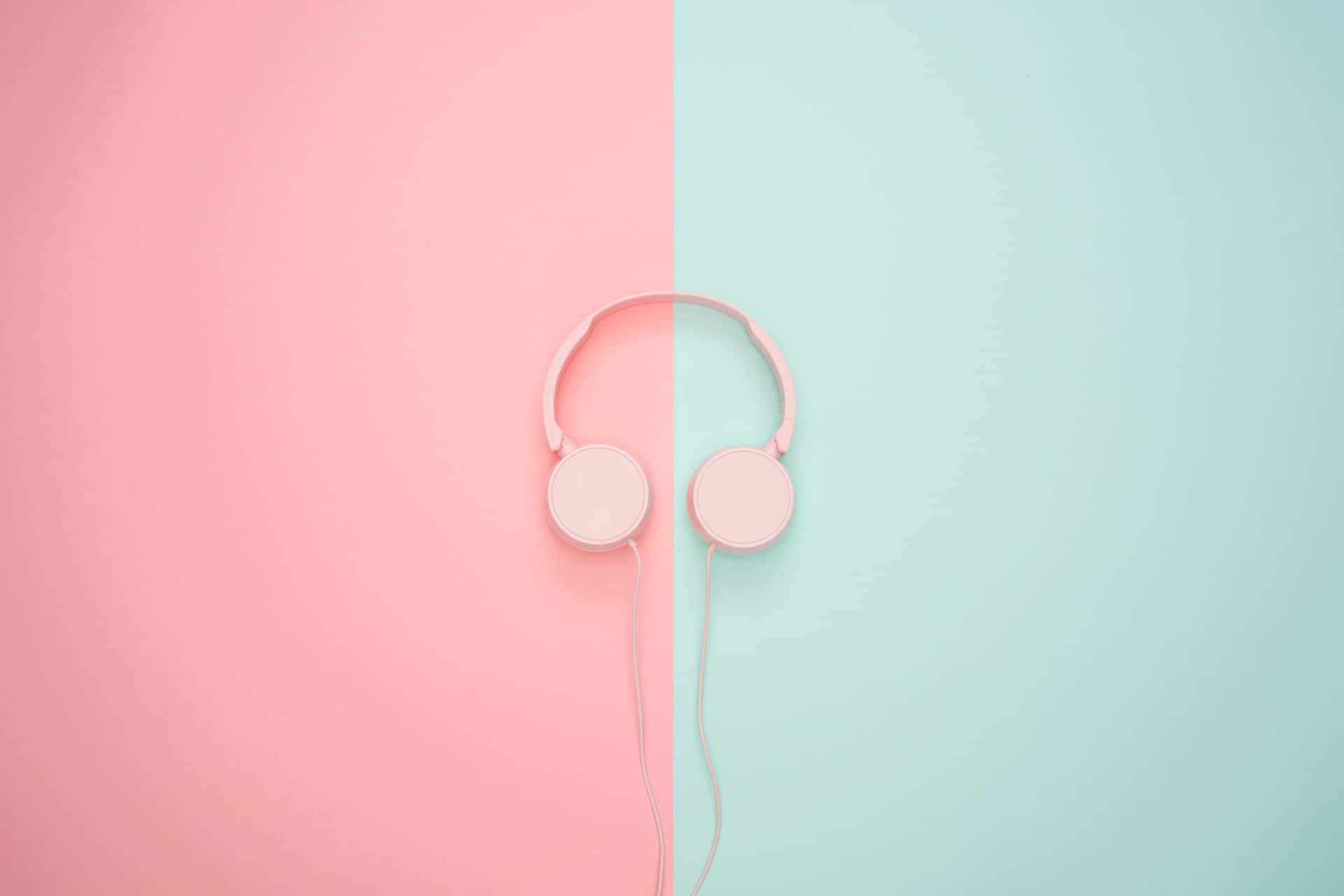 Pink Headphones Dual Tone Background Background