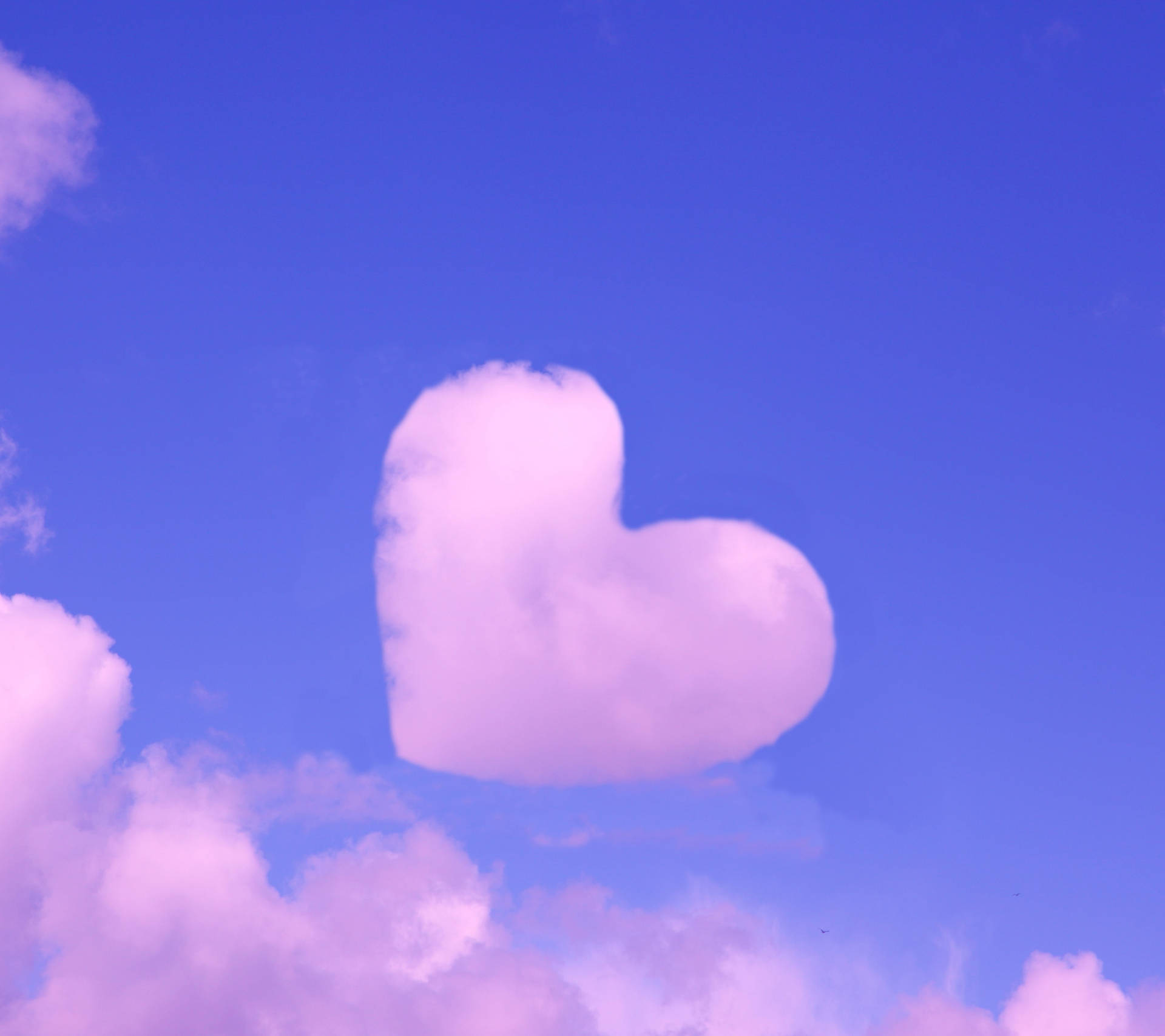 Pink Heart Cloud Background