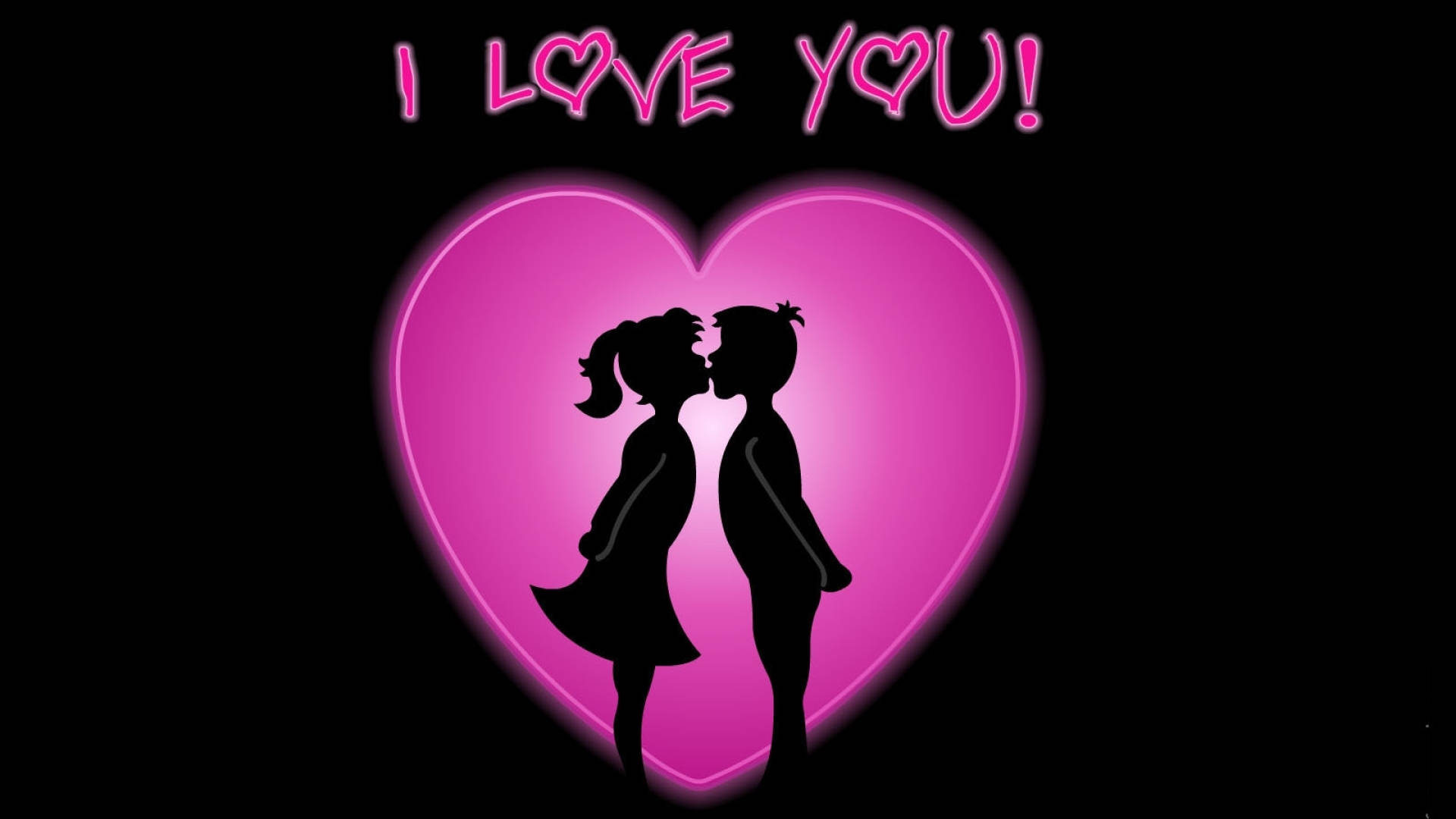 Pink Heart Couple Kissing Hd Background