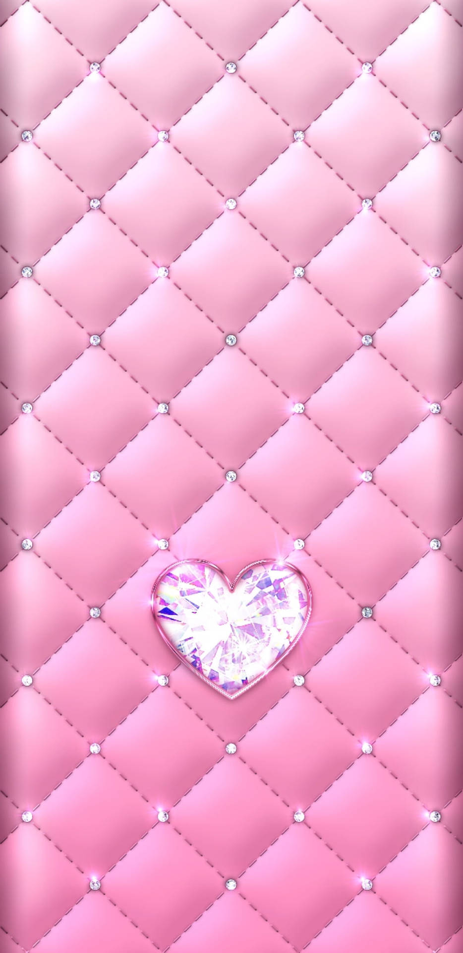 Pink Heart Diamond Background