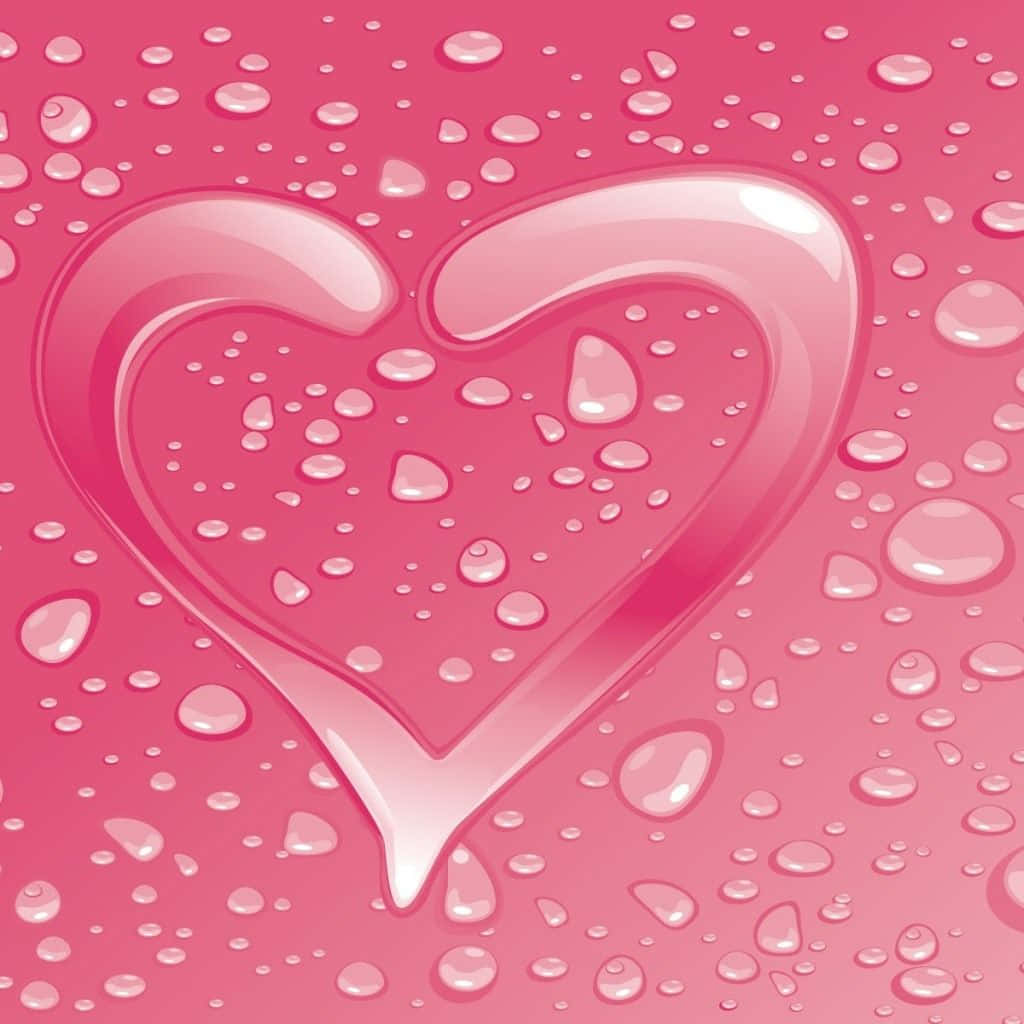 Pink Heart Droplet Cute Girly Ipad Background