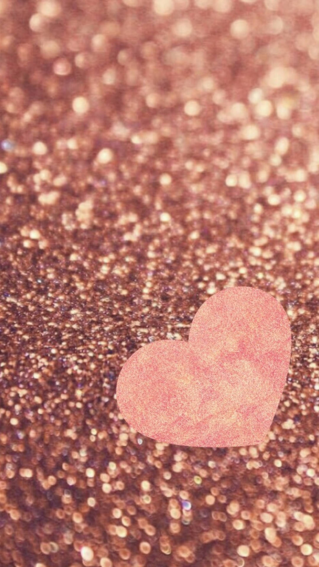 Pink Heart Glitter Rose Gold Iphone Background
