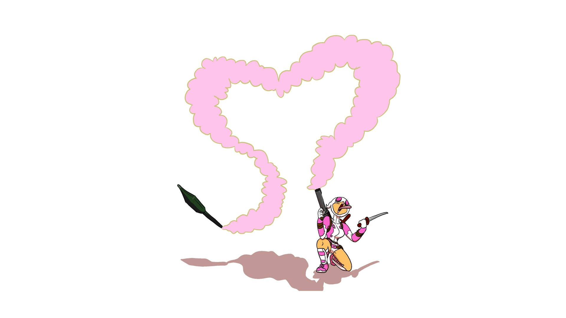 Pink Heart Gwenpool Background