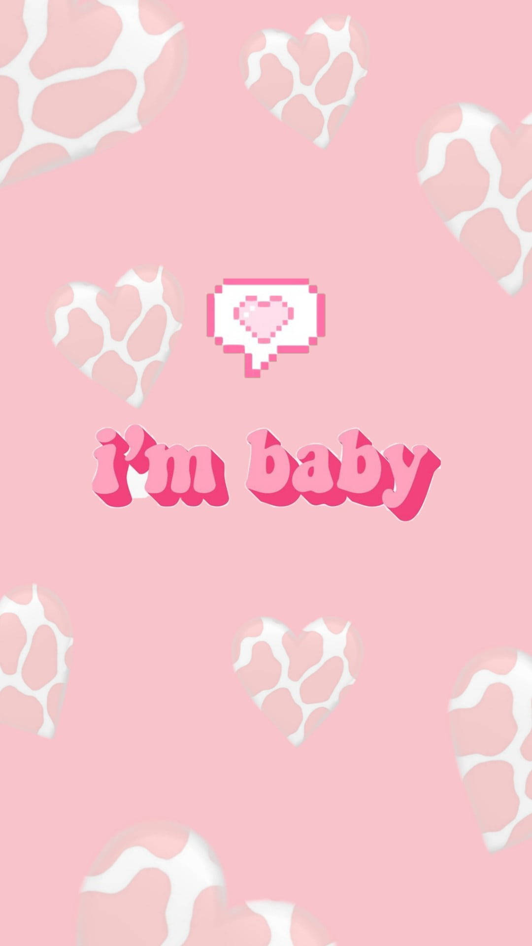 Pink Heart I'm Baby Background