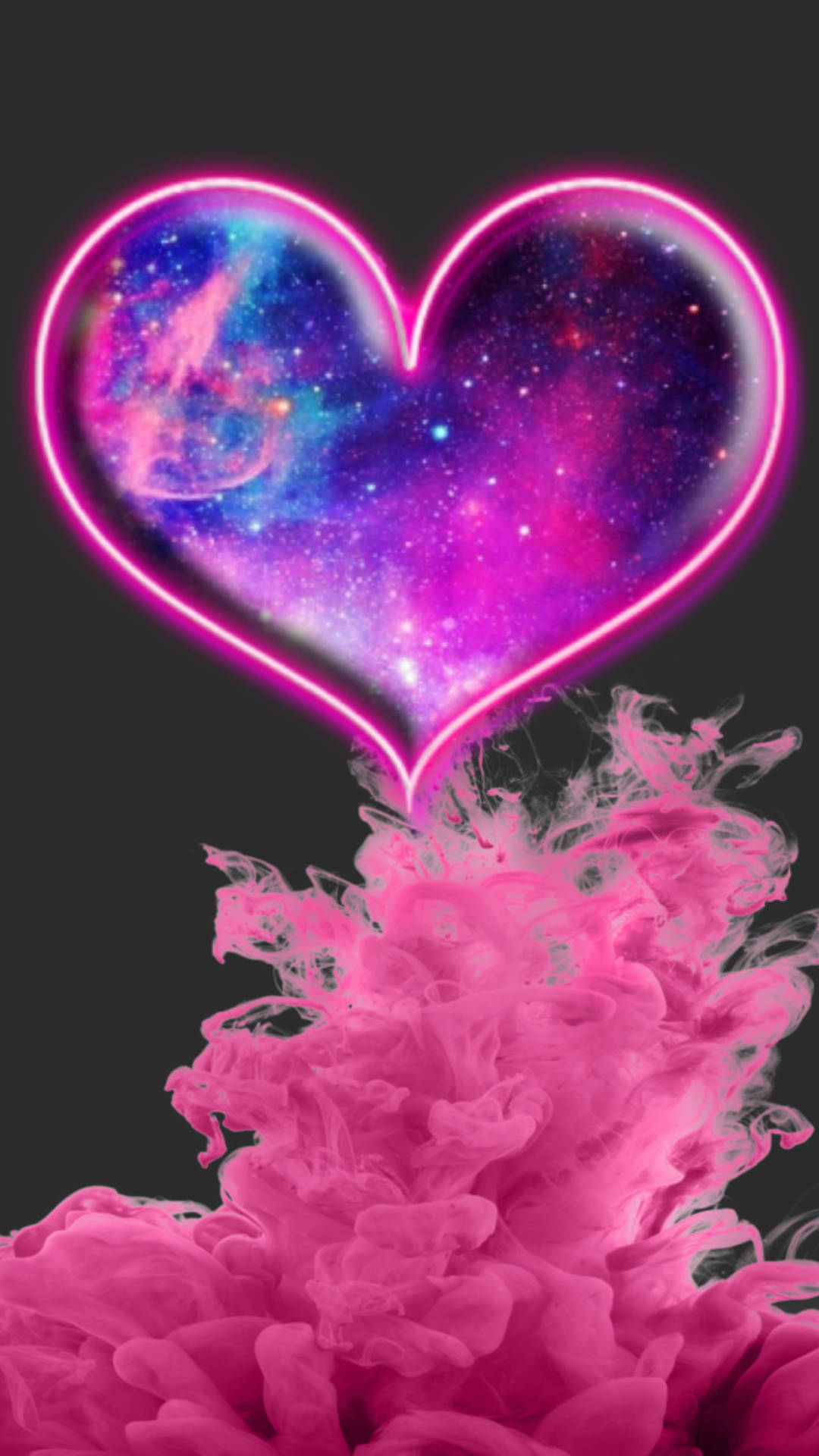 Pink Heart Smoke Bomb Background
