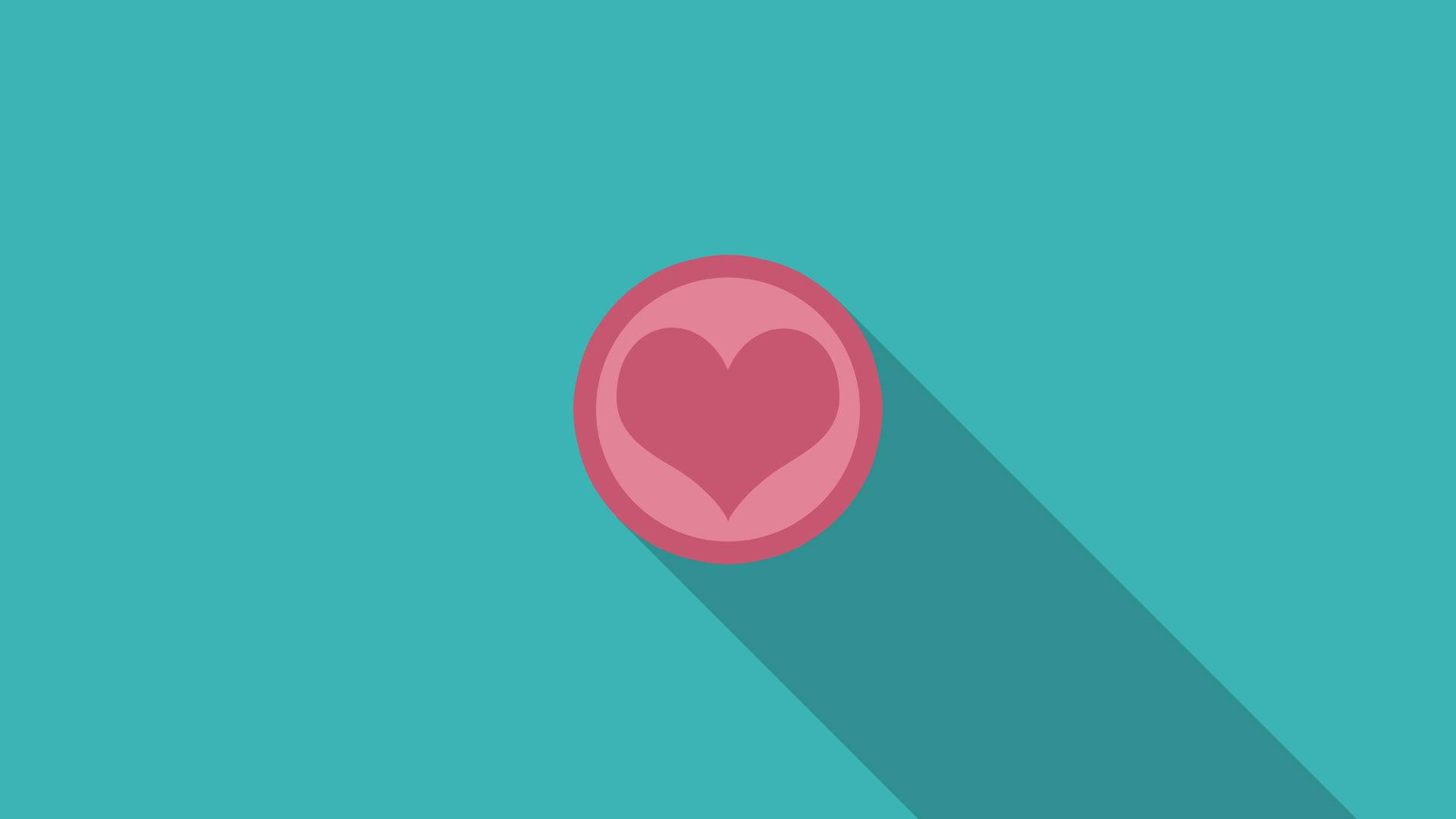 Pink Heart Vector On Minimalist Blue Surface Background
