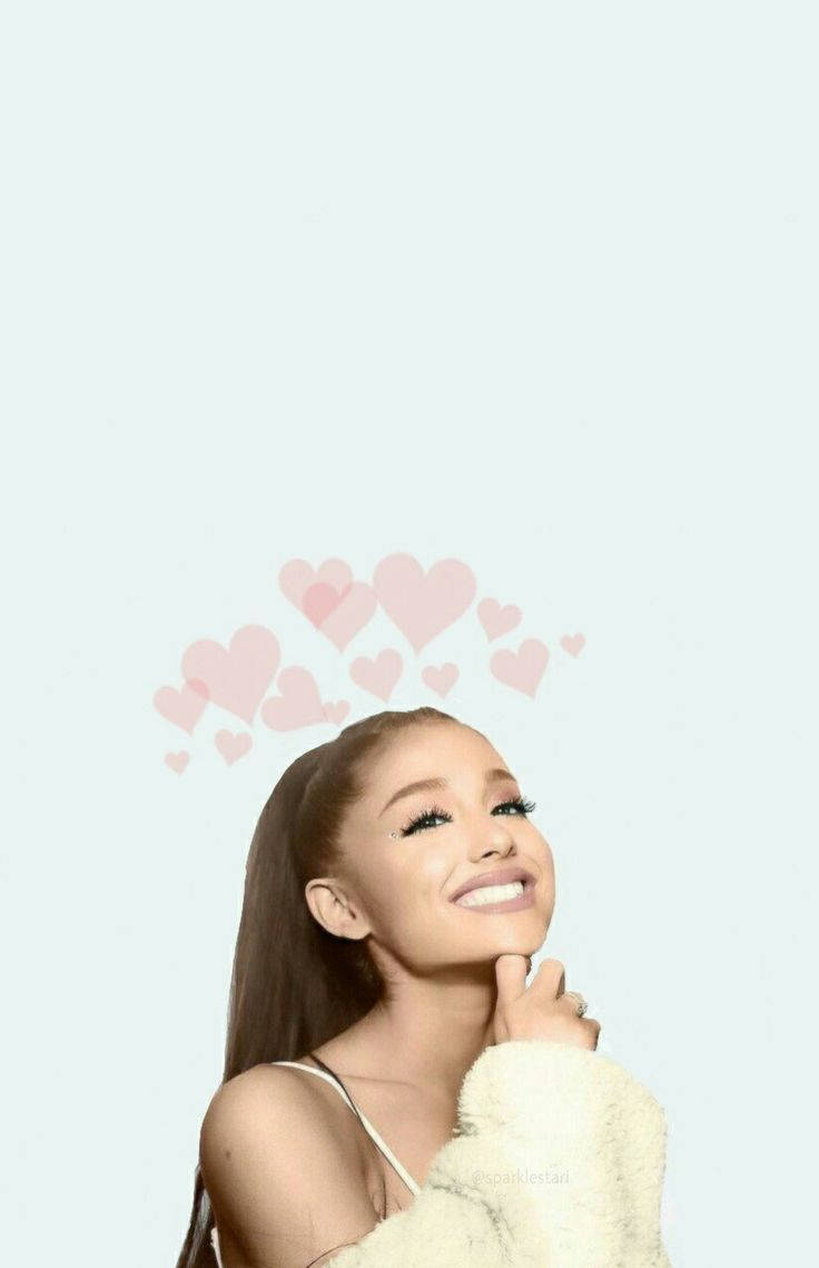Pink Hearts Ariana Grande Background
