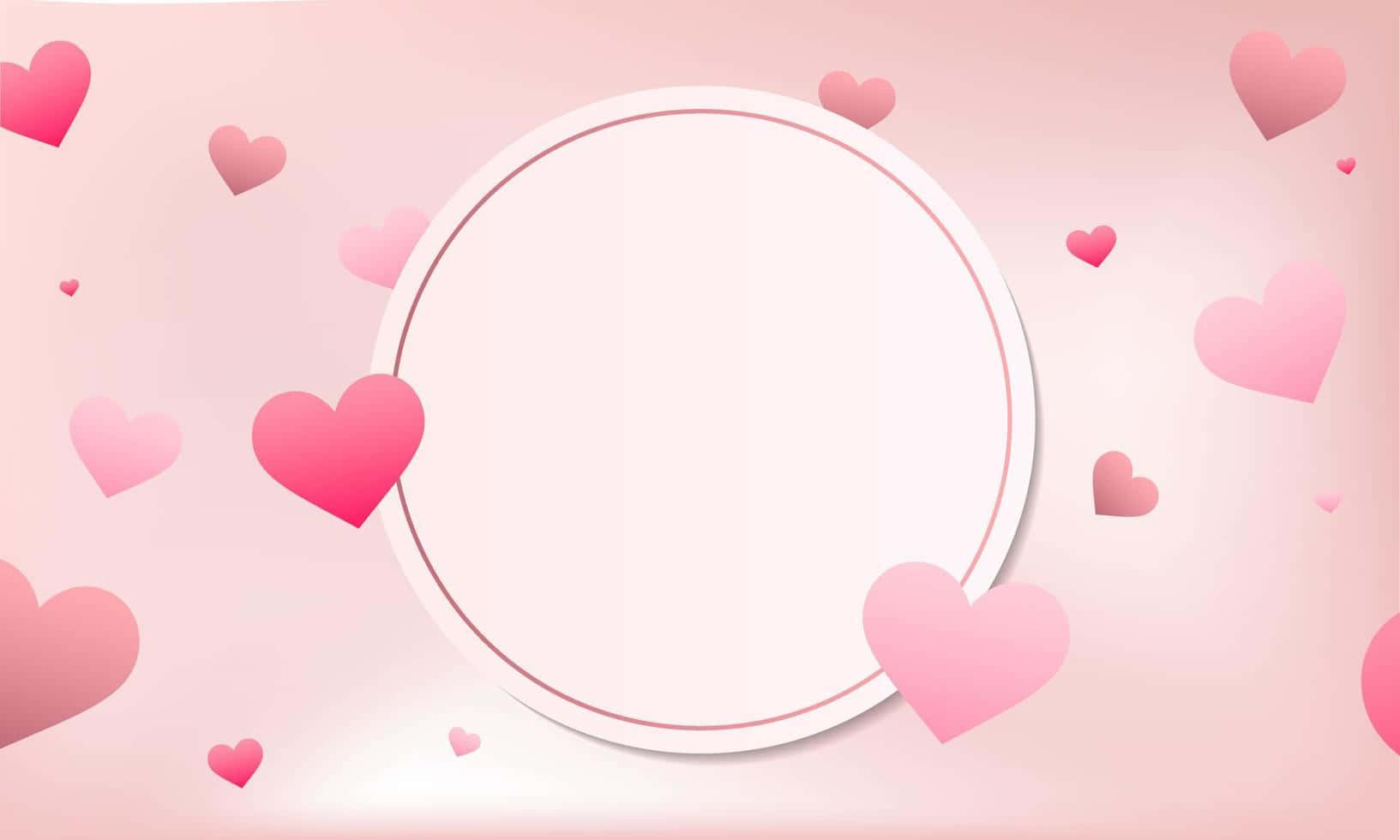 Pink Hearts Background Template