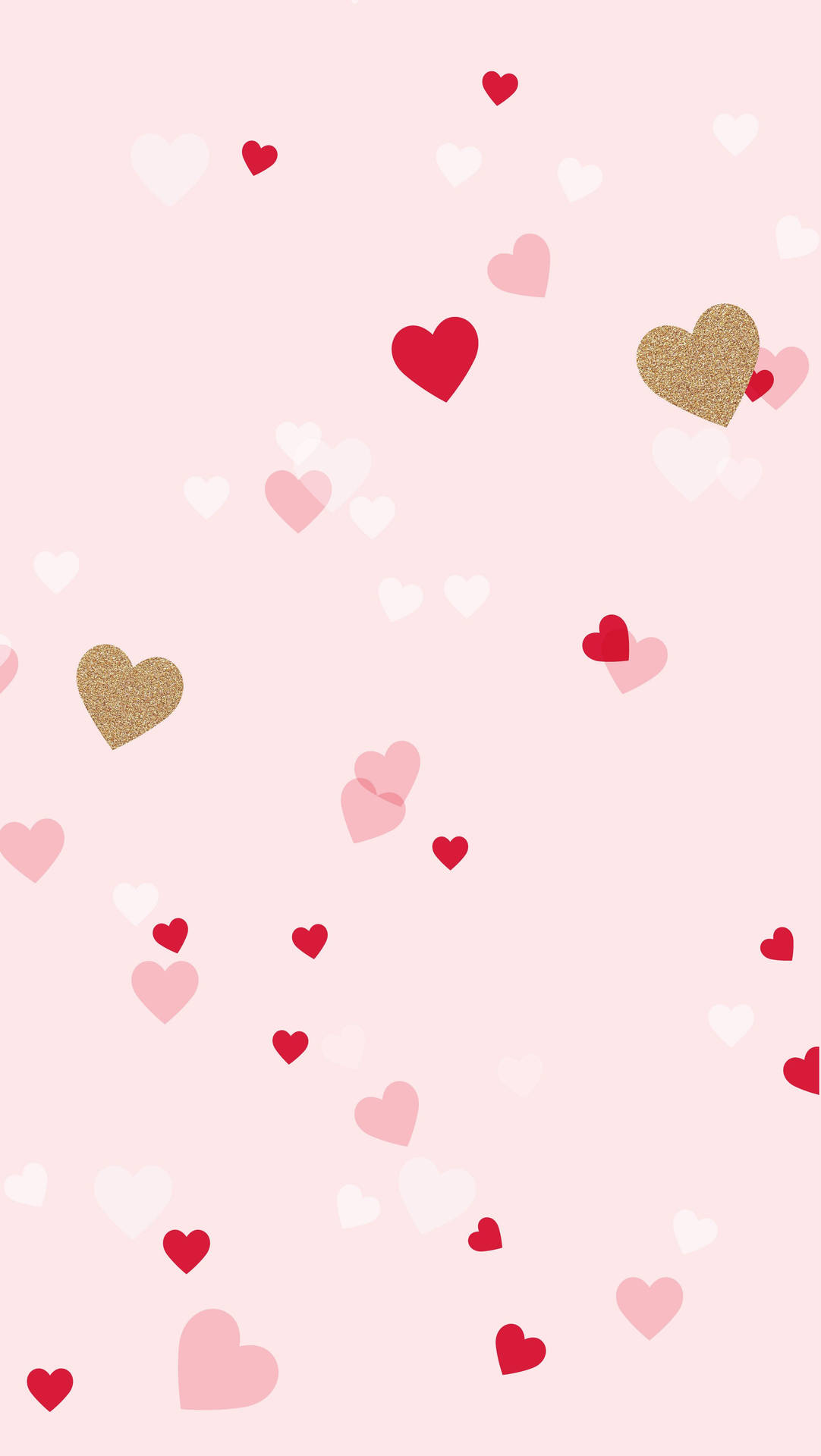 Pink Hearts In Cute Girly Screen