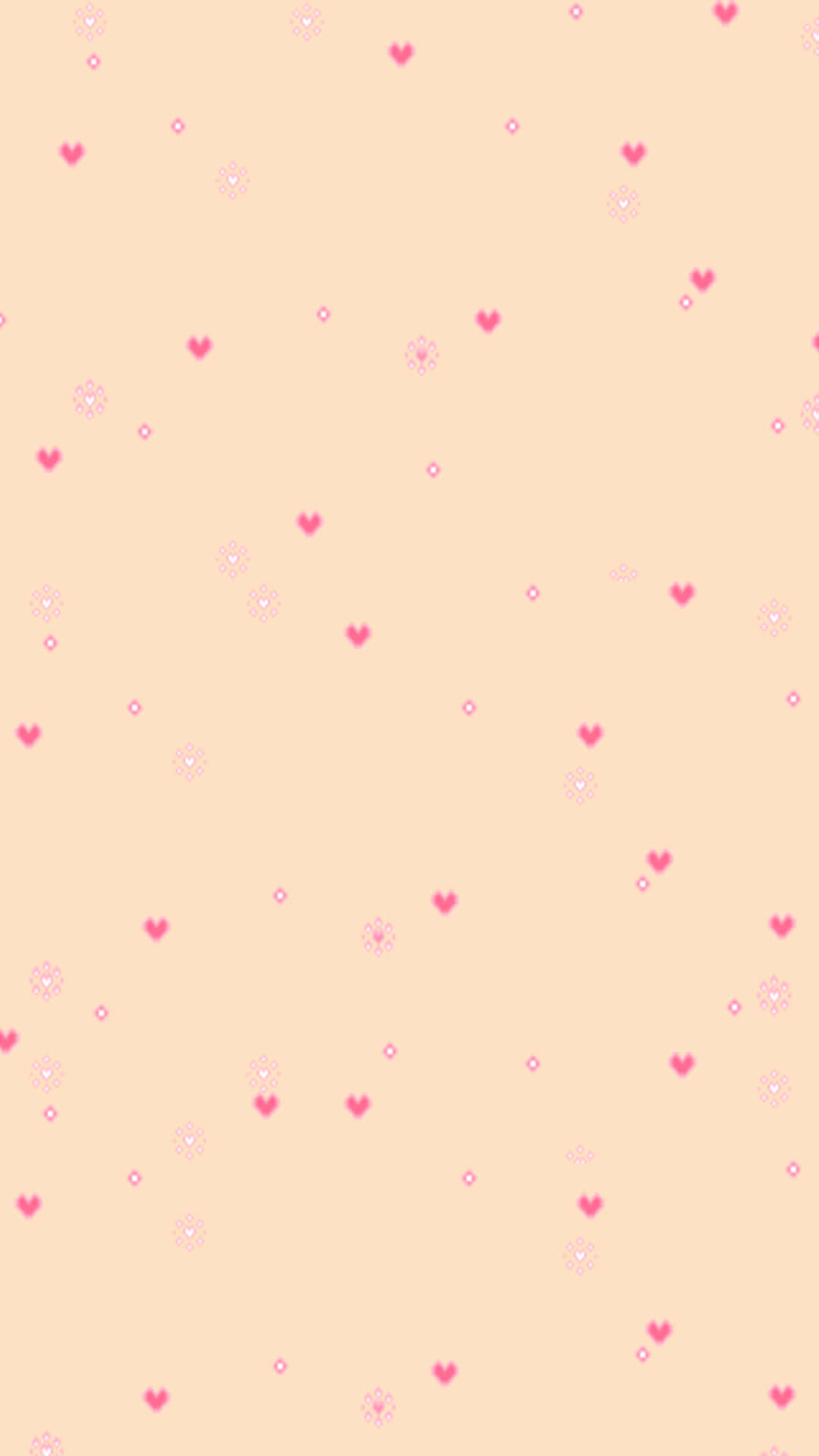 Pink Hearts On A Beige Background Background