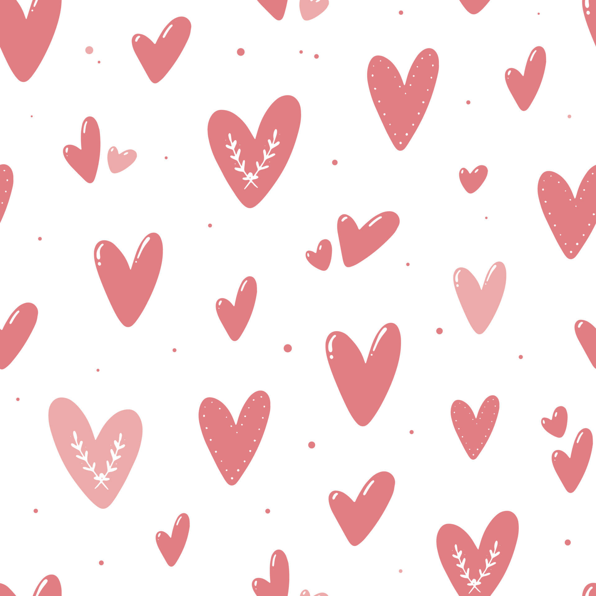 Pink Hearts On A White Background Background