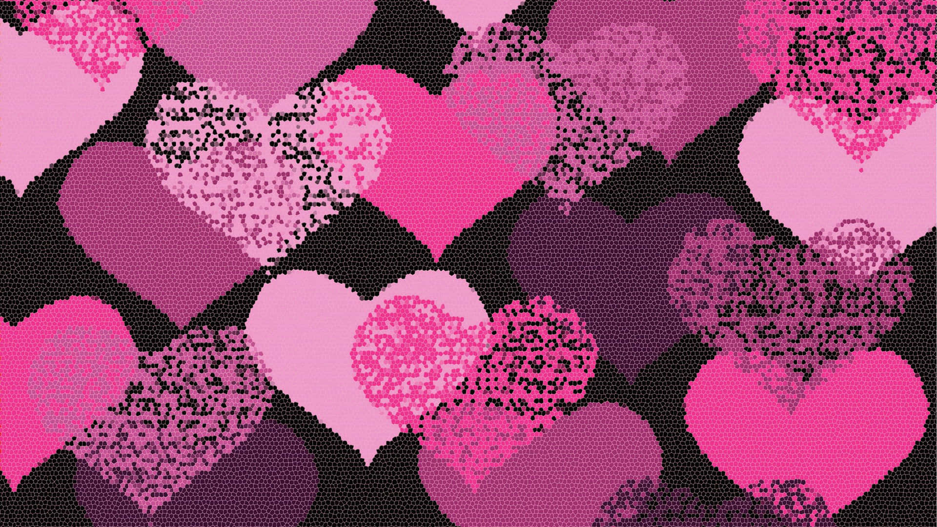 Pink Hearts Pattern Desktop Background Background