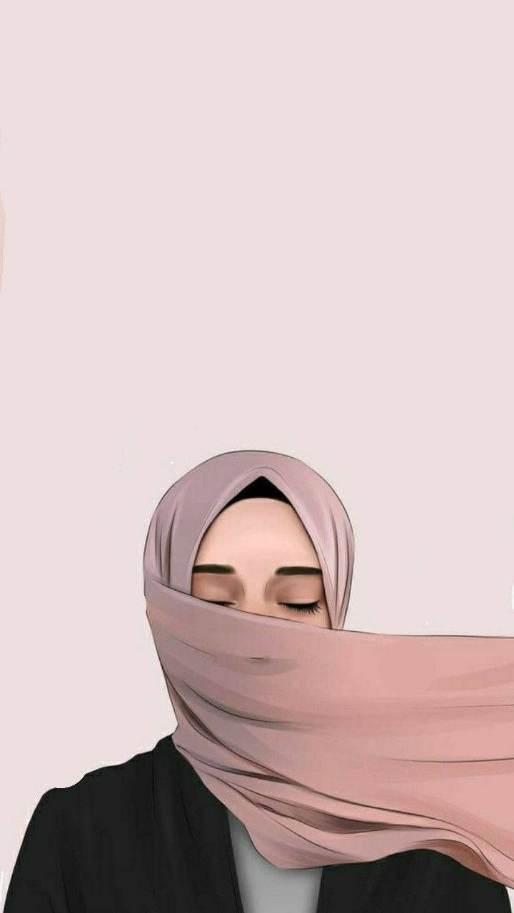 Pink Hijab Cartoon