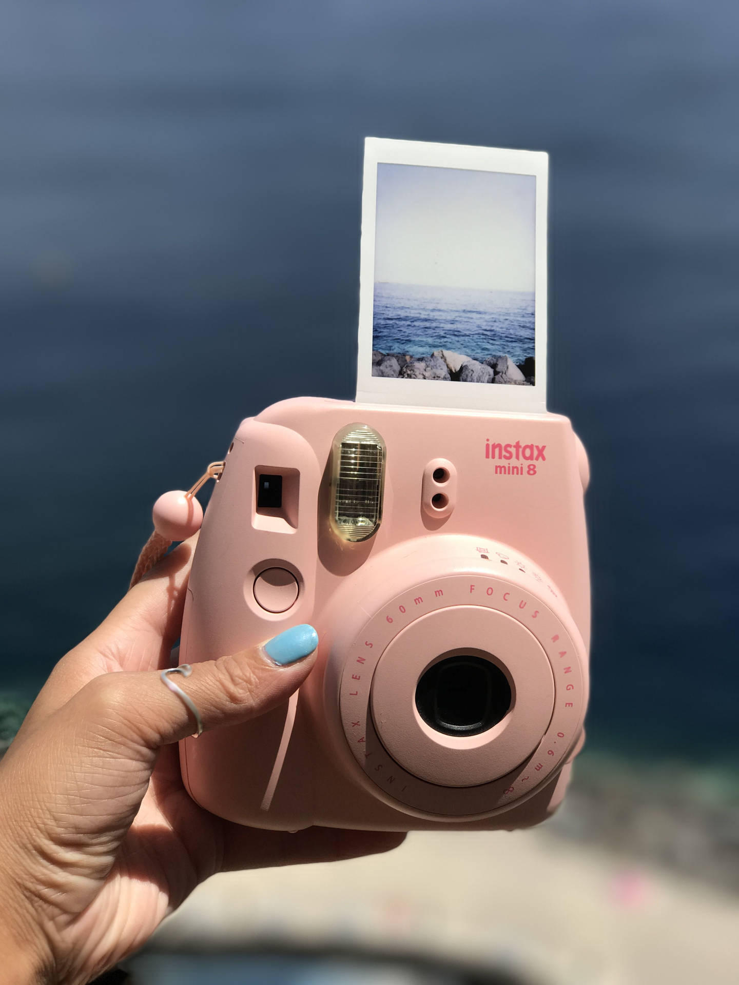 Pink Instax Camera Background