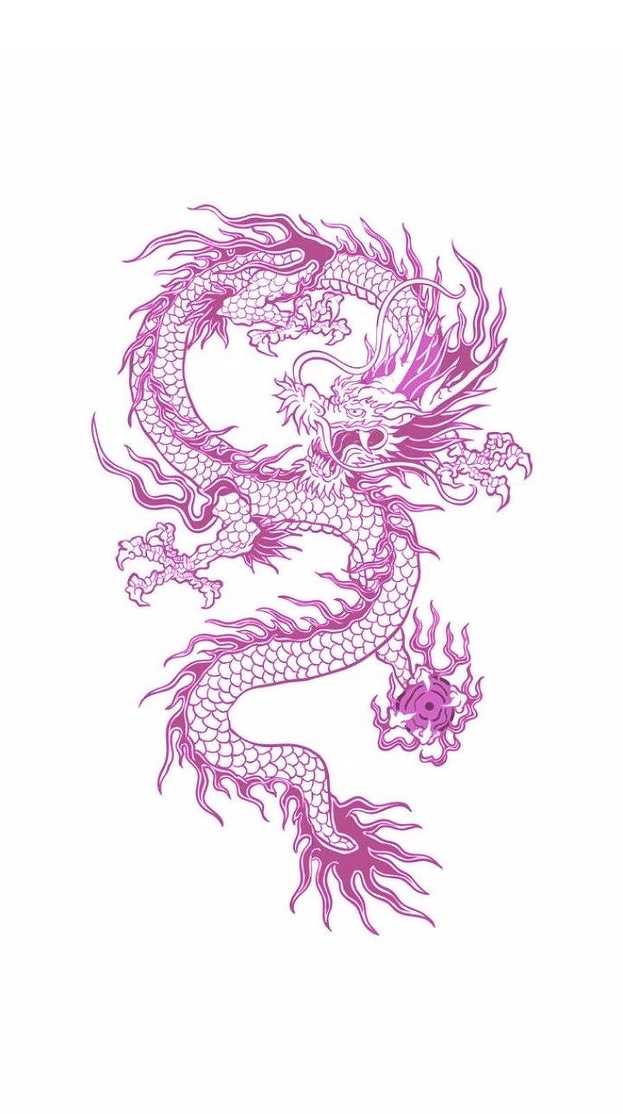 Pink Japanese Dragon Tattoo