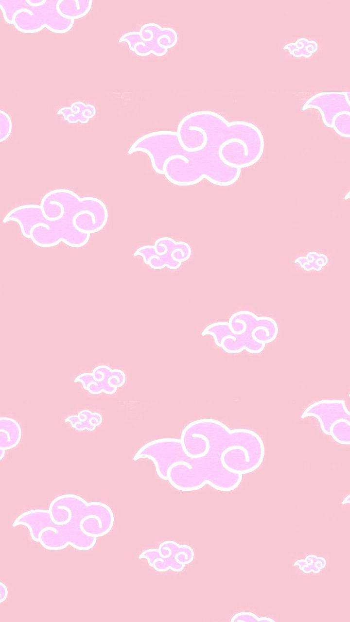 Pink Kawaii Akatsuki Cloud Logo Background