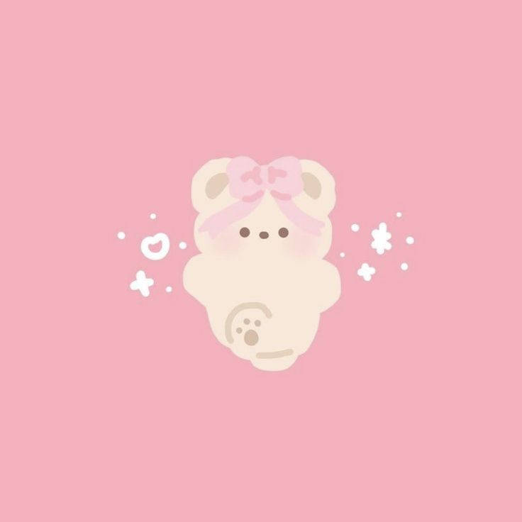 Pink Kawaii Bear Background