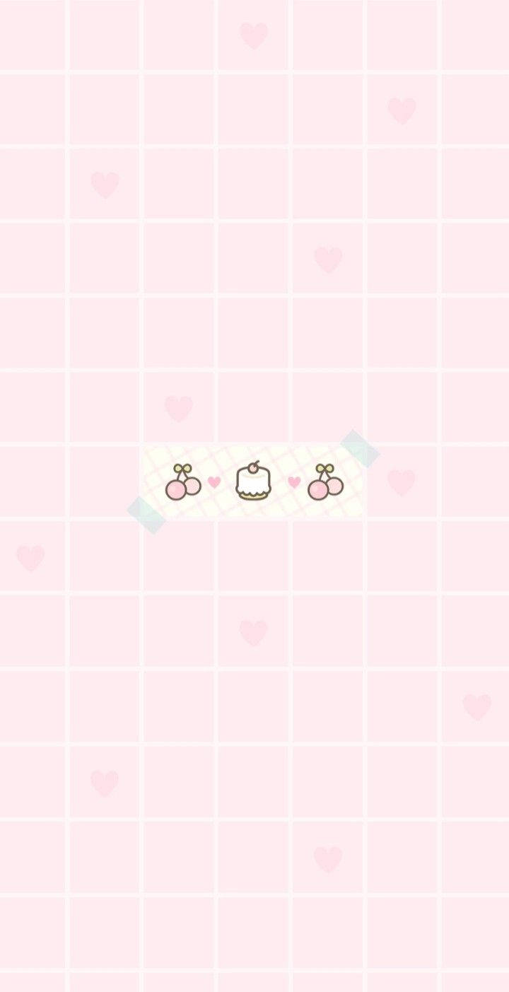 Pink Kawaii Cherries Background